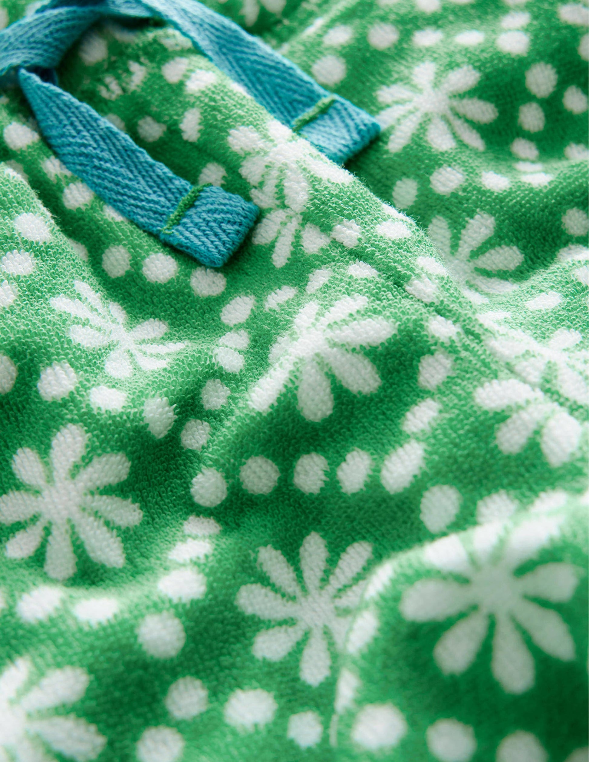 Gemusterte Frottee-Shorts-Schuluniform-Grün, Gänseblümchen-3