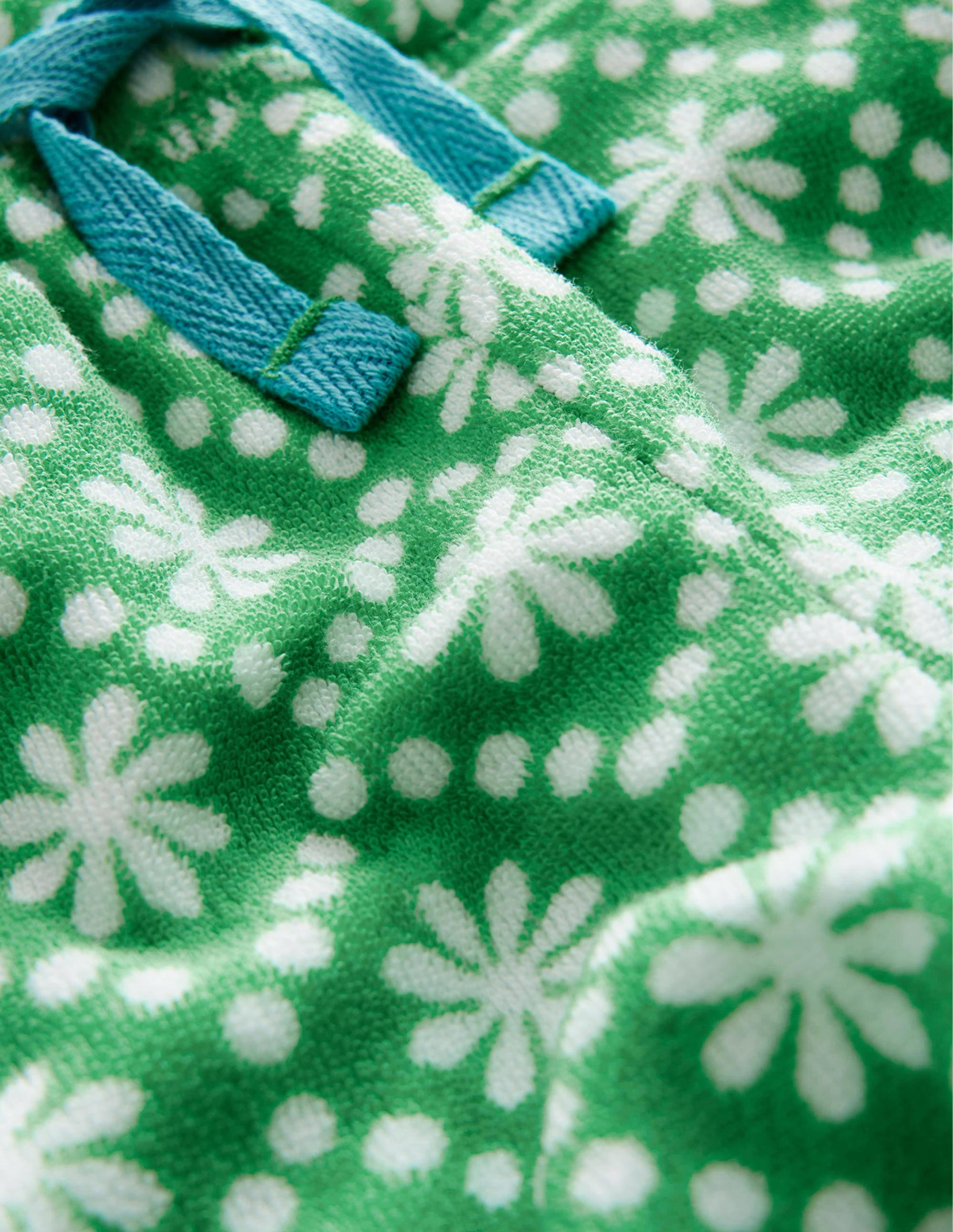 Gemusterte Frottee-Shorts-Schuluniform-Grün, Gänseblümchen - Image 3