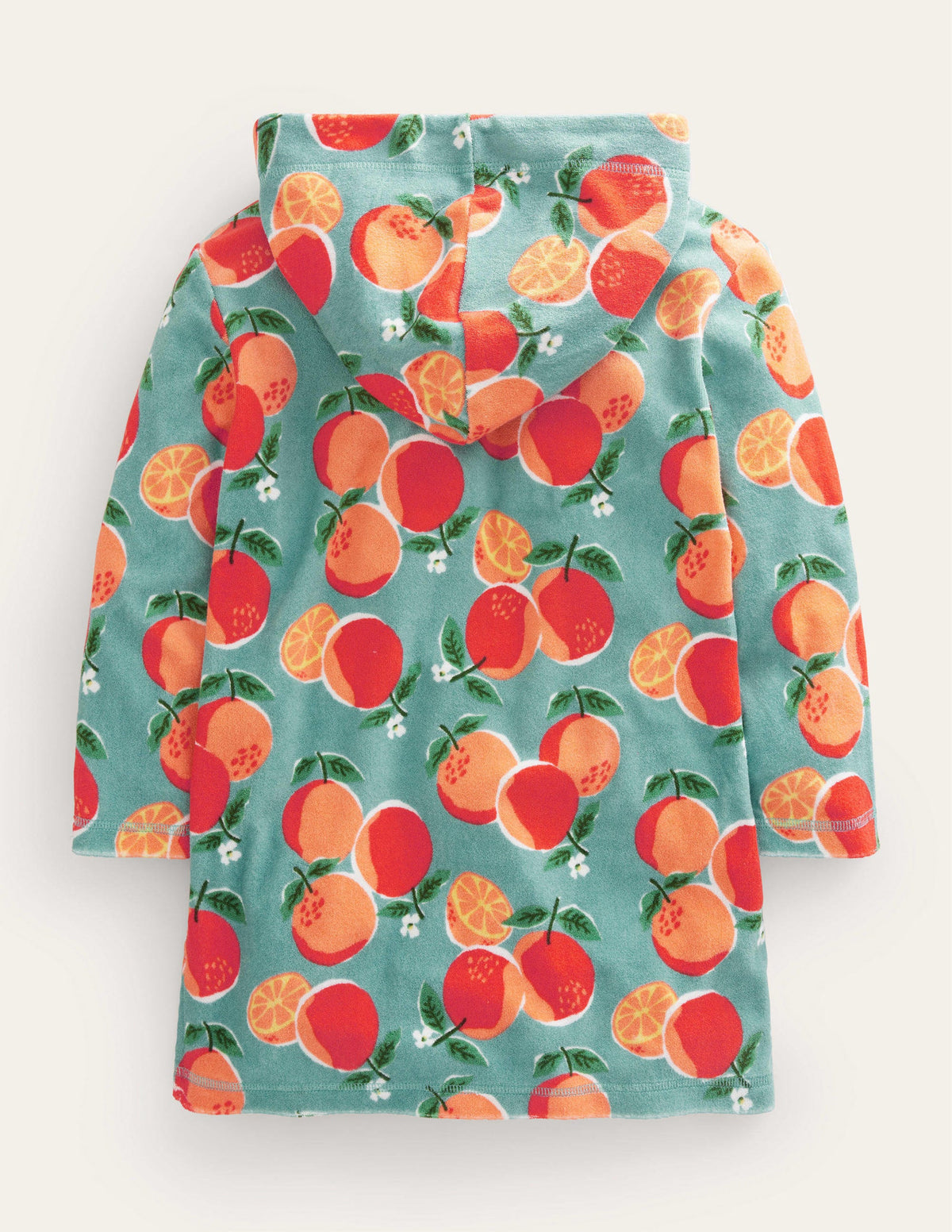 Robe de plage imprimée en éponge-Oranges bleu aigue-marine - Image 2