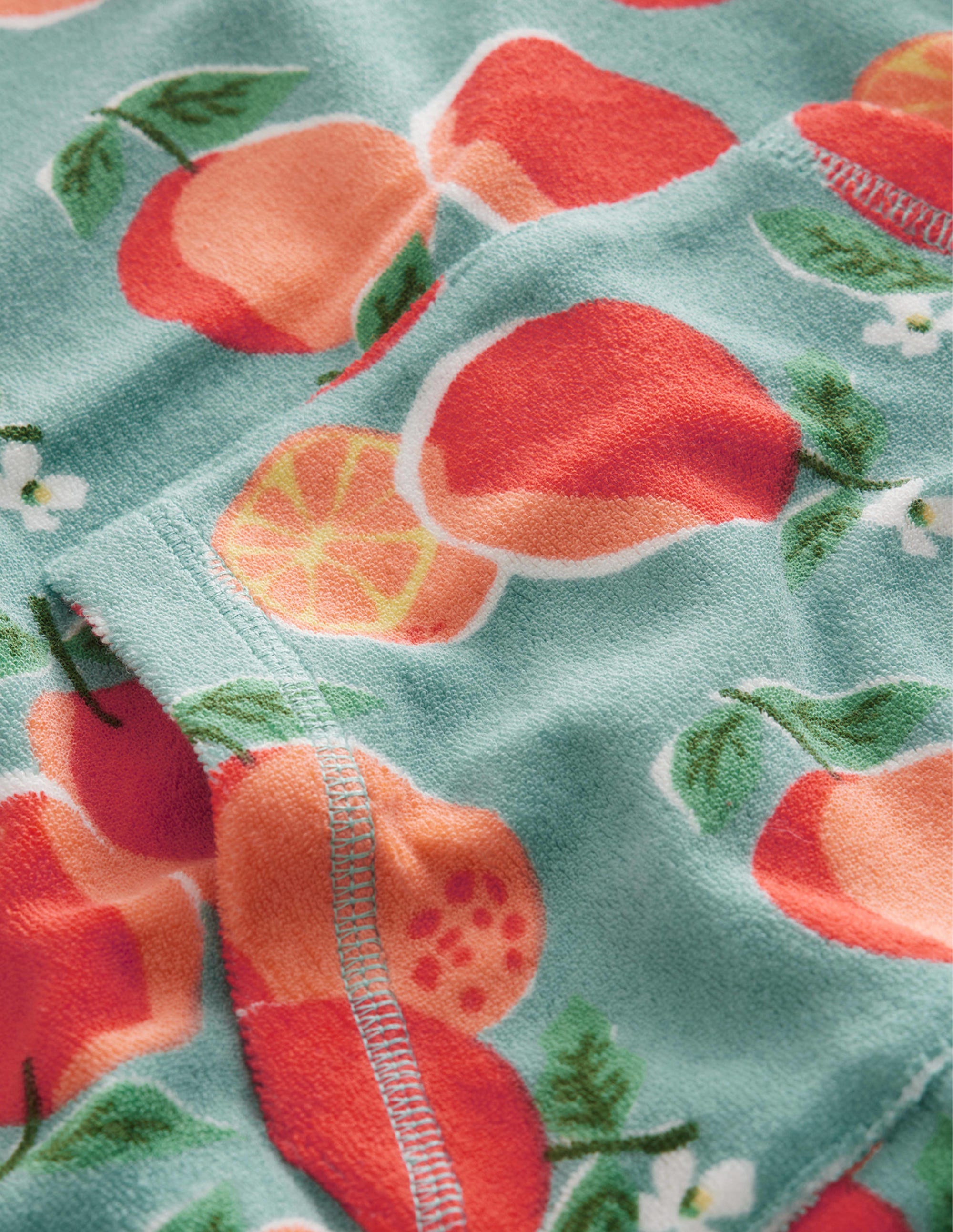 Robe de plage imprimée en éponge-Oranges bleu aigue-marine - Image 3
