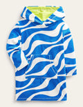 Gemustertes Frottee-Strandkleid-Blau, Wellen