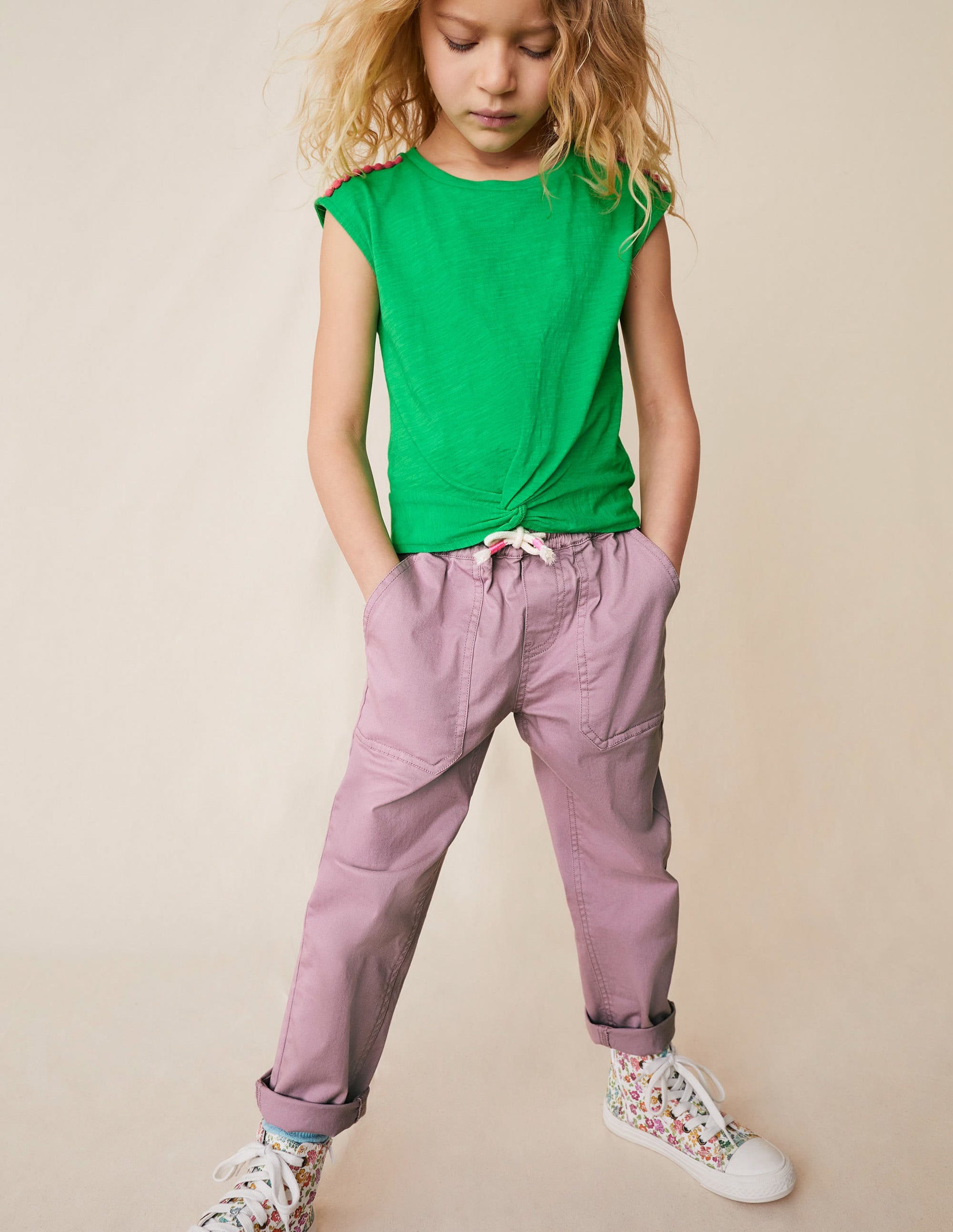 Twill-Hose zum Hineinschlüpfen-Zarte Glockenblume - Image 4