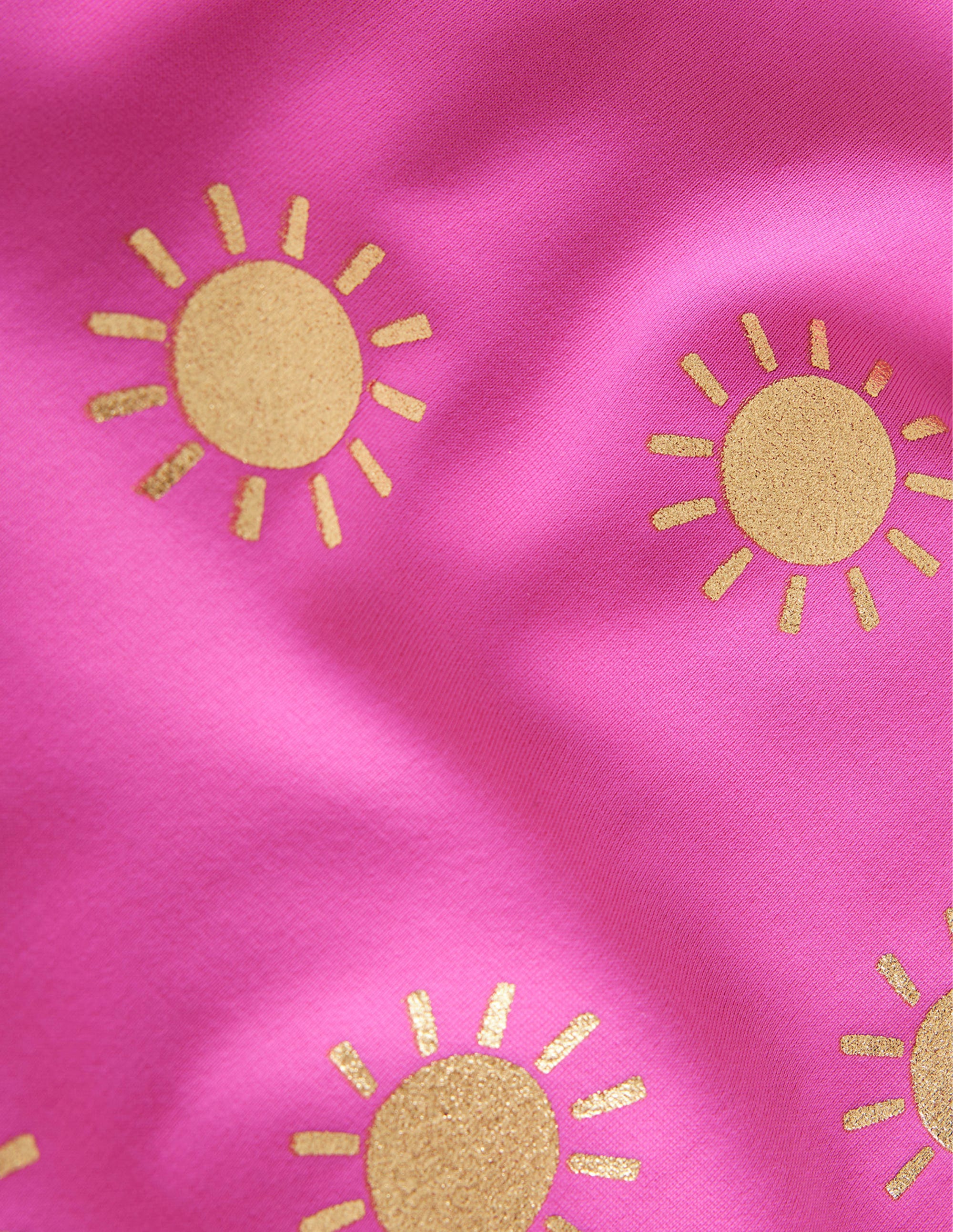 Tankini-Oberteil mit gekreuzten Rückenträgern-Rosarot, Goldfolien-Sonnen - Image 3