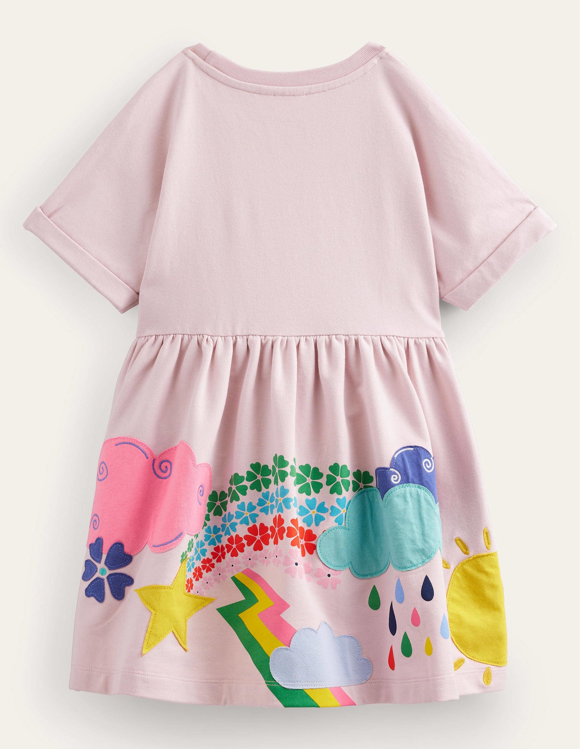 Jerseykleid-Sweatkleid mit Applikation-Französisches Rosa, Wetter-2