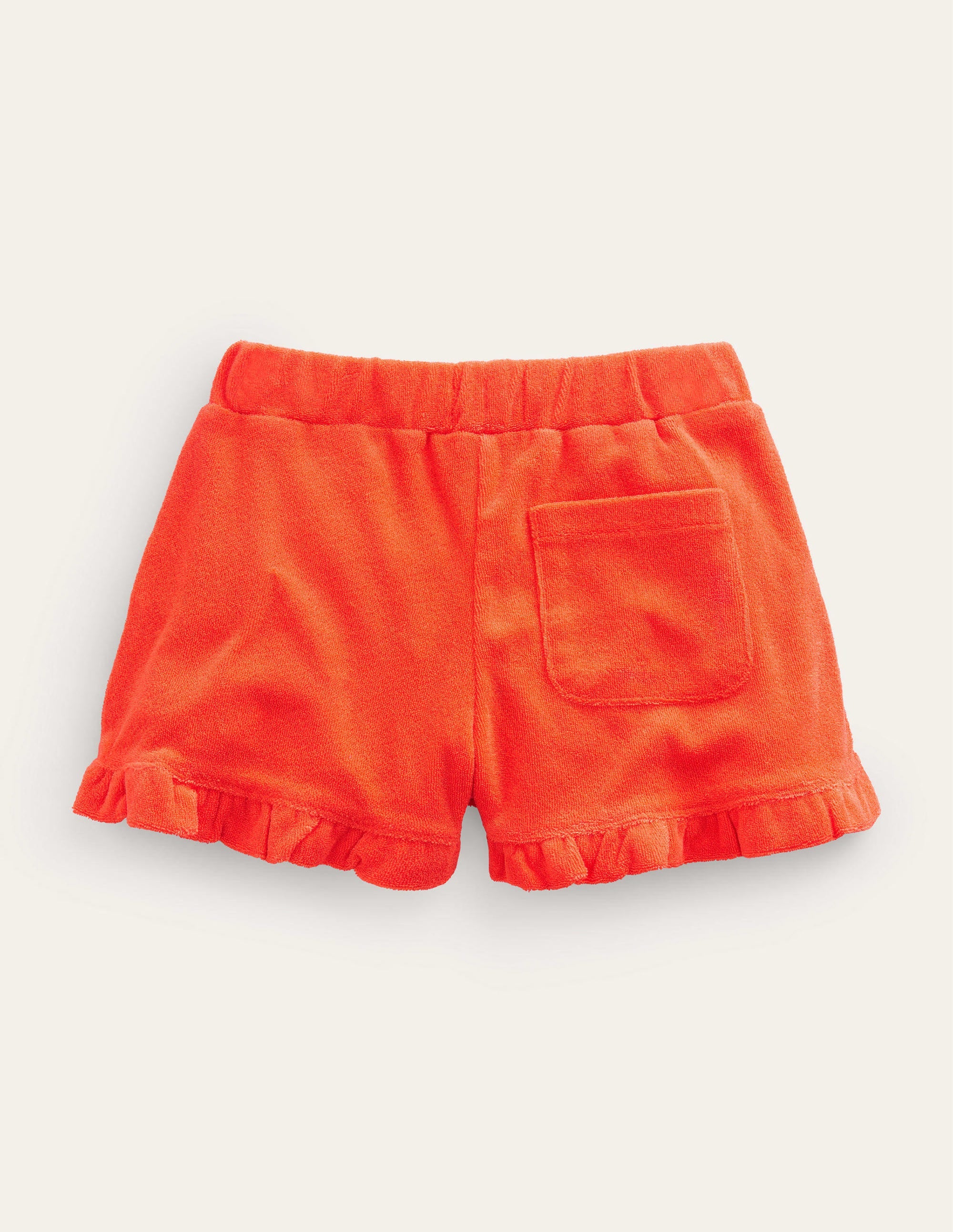 Frottee-Shorts mit Rüschensaum-Mandarinenorange - Image 2