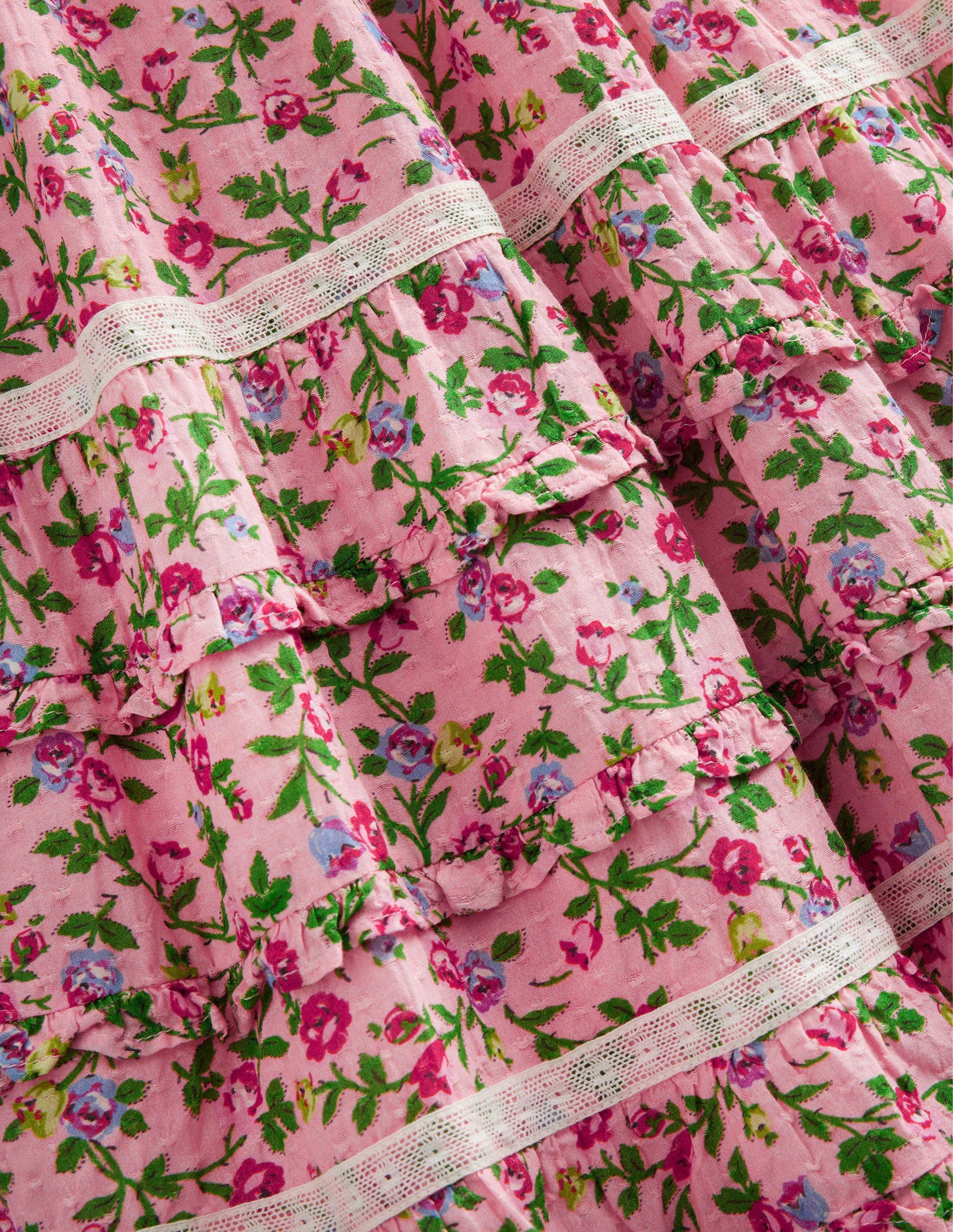 Gemustertes Partykleid mit Spitzenborten-Rosenrosa - Image 3