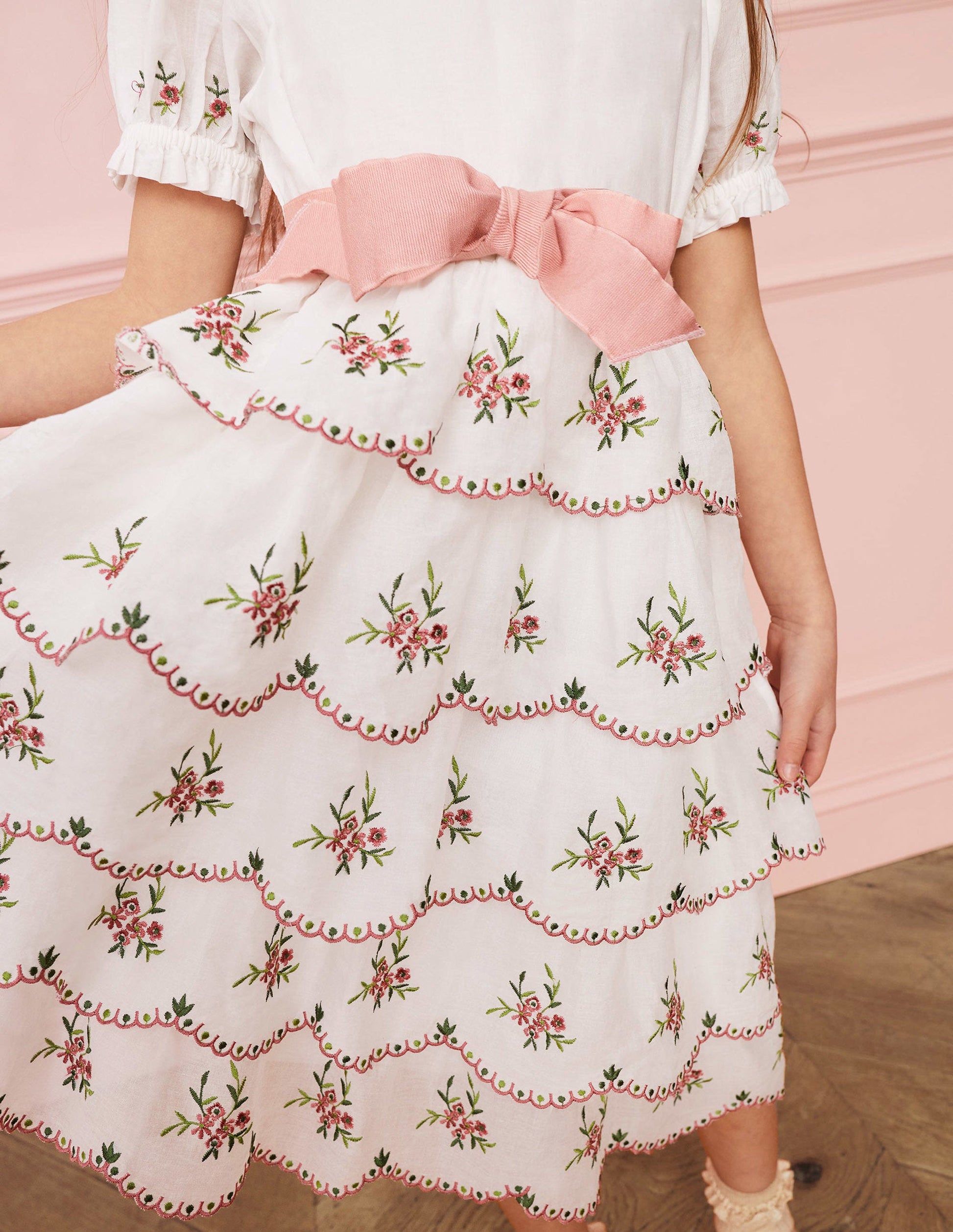 Besticktes Anlasskleid-Naturweiß-5