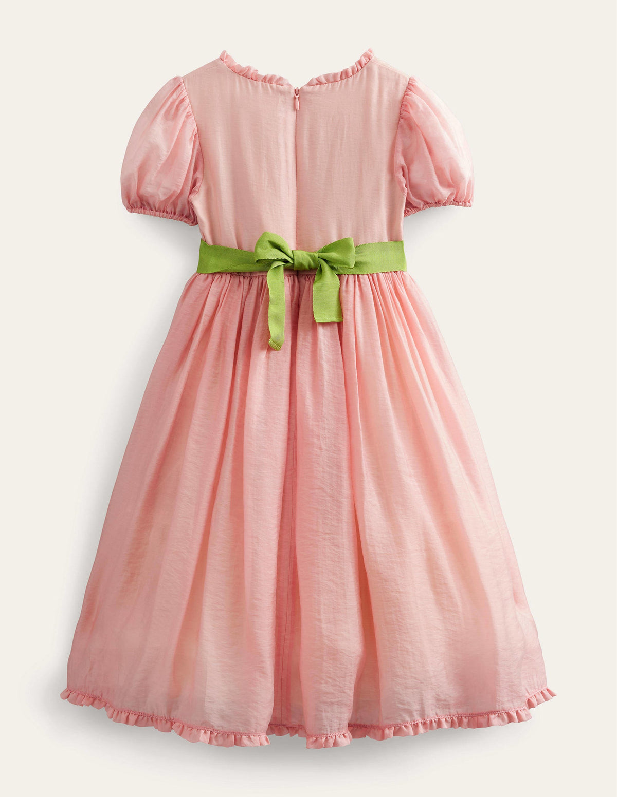 Kleid mit Puffärmeln und Stickerei-Provence-Altrosa - Image 2