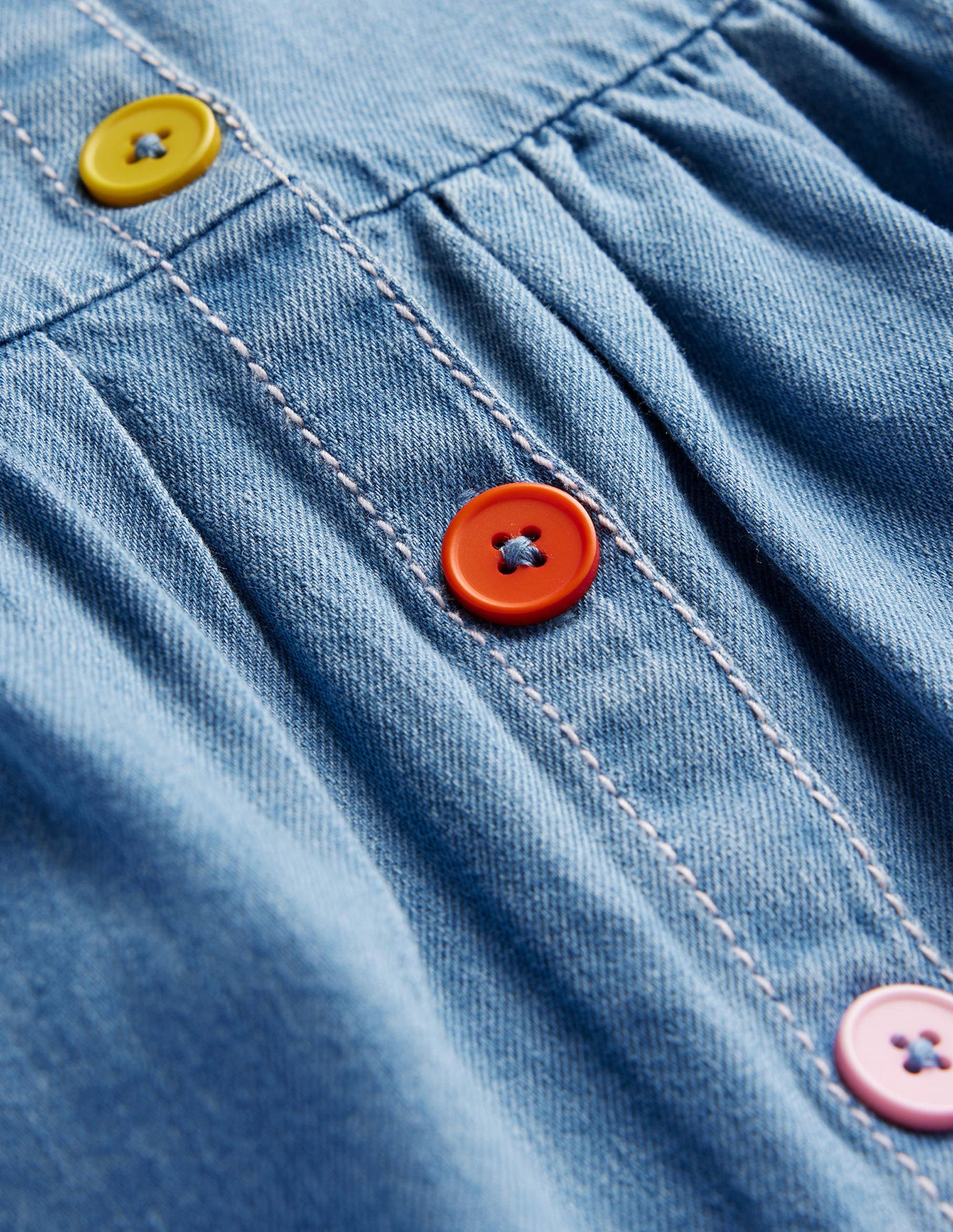 Schürzenkleid mit Knopfleiste-Helles Vintageblau-3