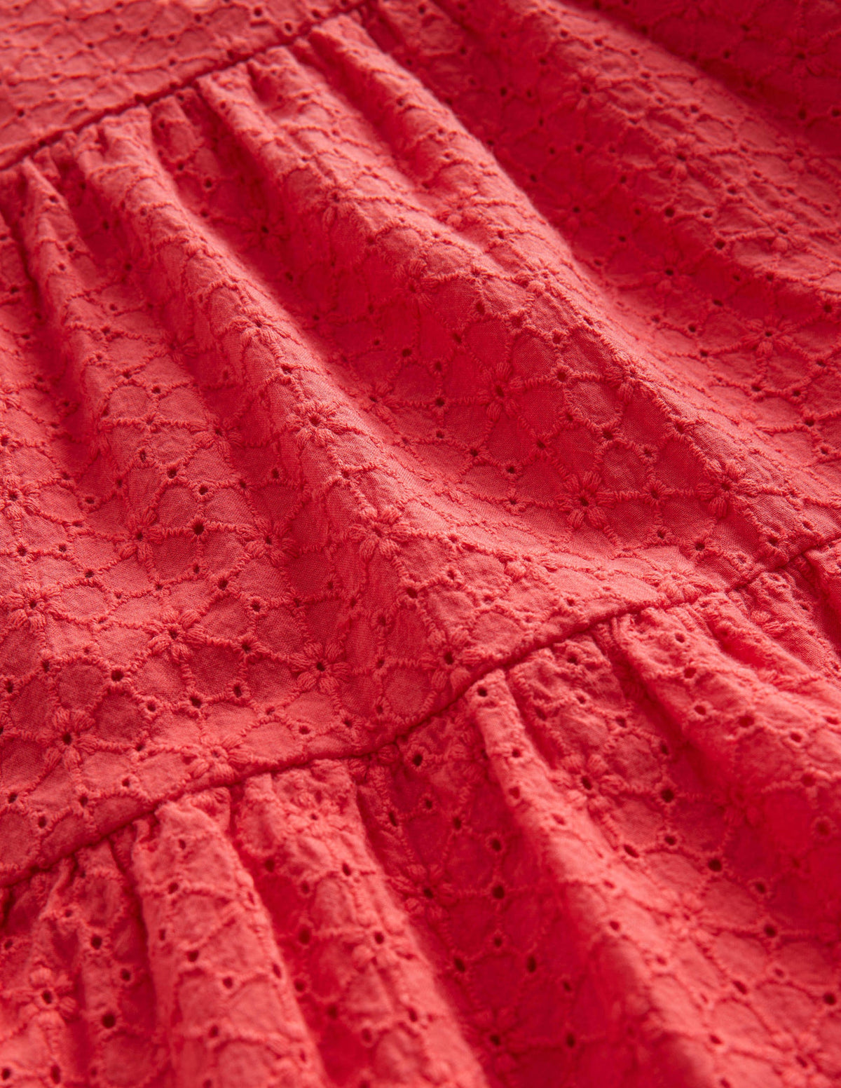 Kleid mit durchgehender Lochstickerei-Marmeladenrot - Image 3