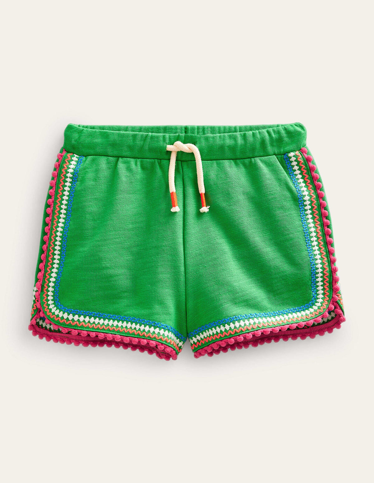Jersey-Shorts mit Bommelbesatz-Hellgrün - Image 1