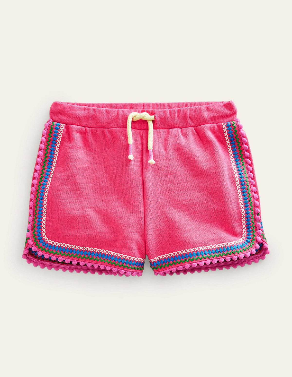 Jersey-Shorts mit Bommelbesatz-Bonbonrosa - Image 1