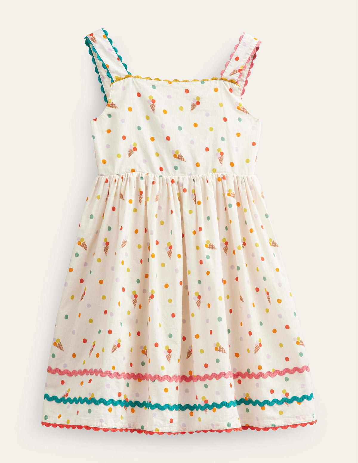Kleid mit Rückenschleife-Vanille, Eiscreme - Image 1