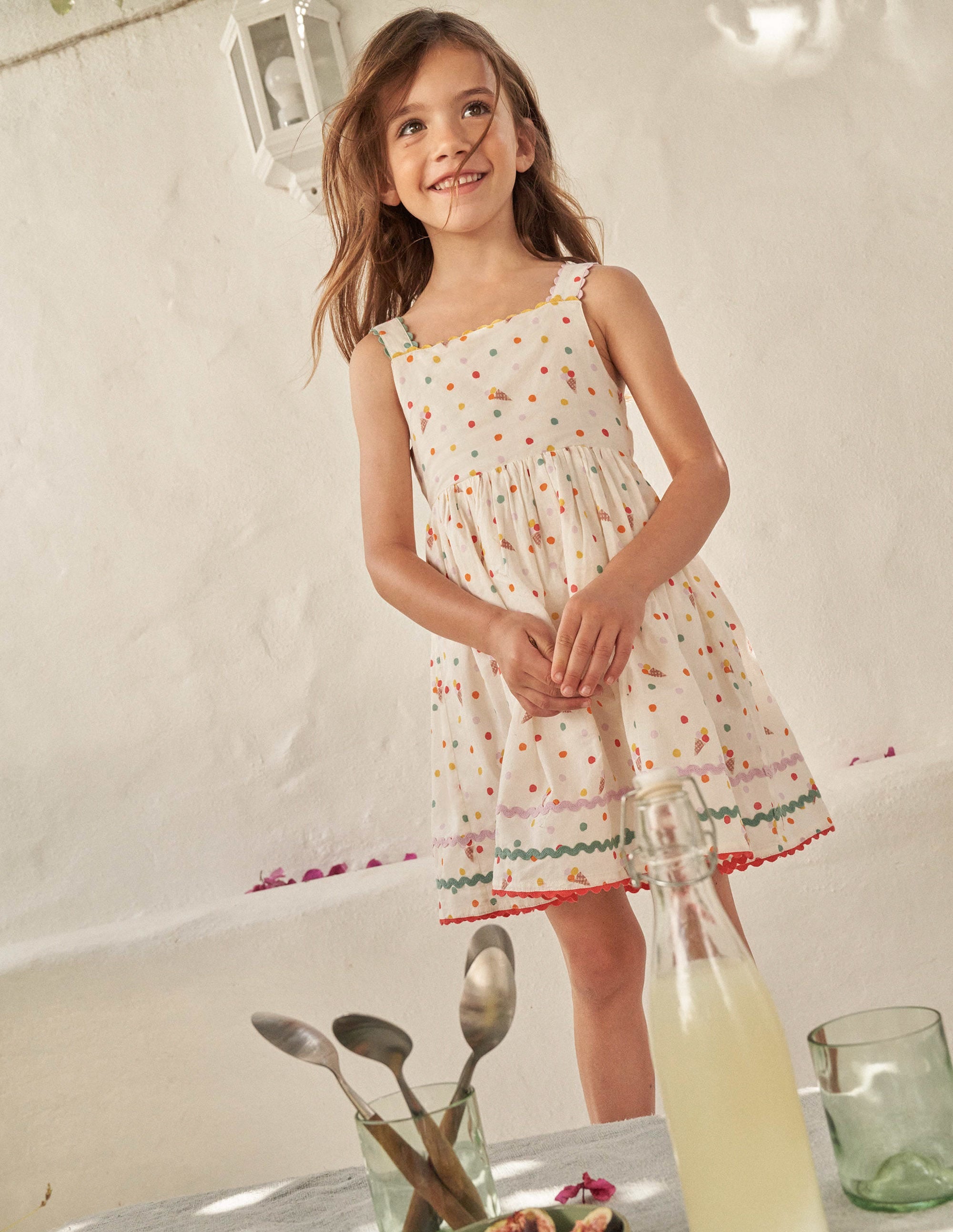 Kleid mit Rückenschleife-Vanille, Eiscreme - Image 4