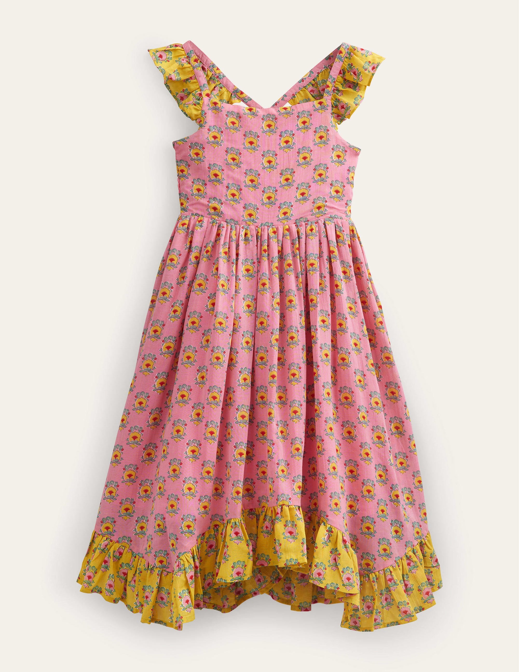 Kleid mit Zipfelsaum-Azalee, Filigrane Blümchen - Image 1