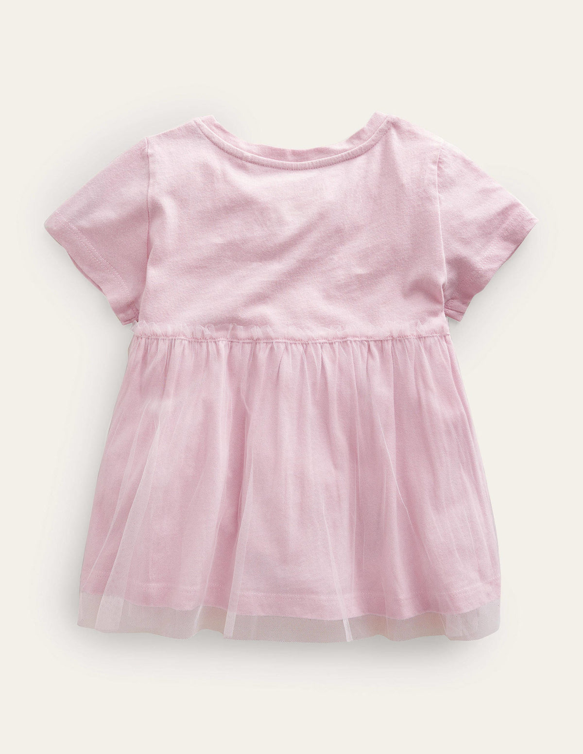 Tulle Flutter Appliqué T-shirt-French Pink - Image 2