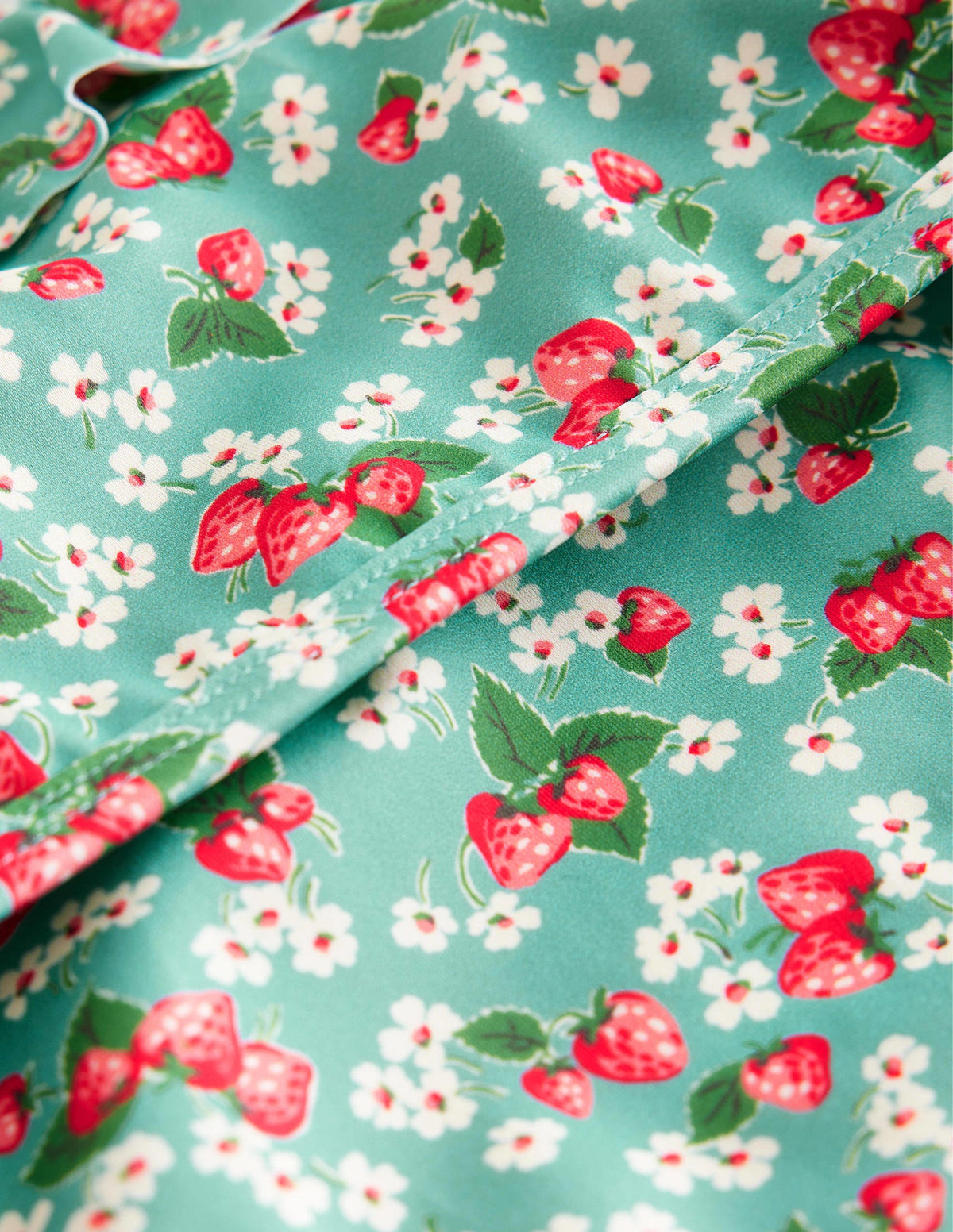 Tie Back Frilly Bikini-Aqua Sea Strawberry Ditsy - Image 3