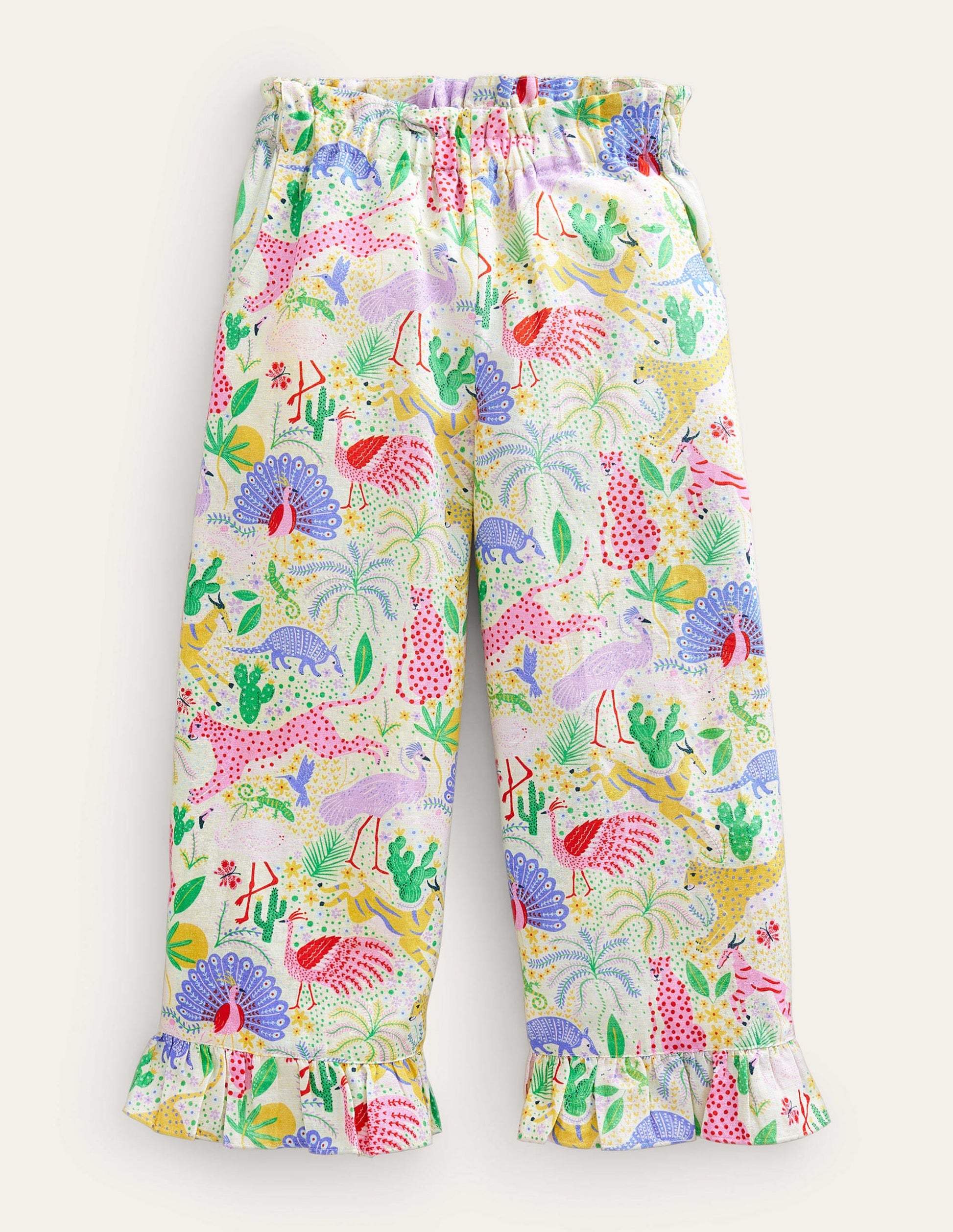Pantalon large à bords volantés-Désert multi-1