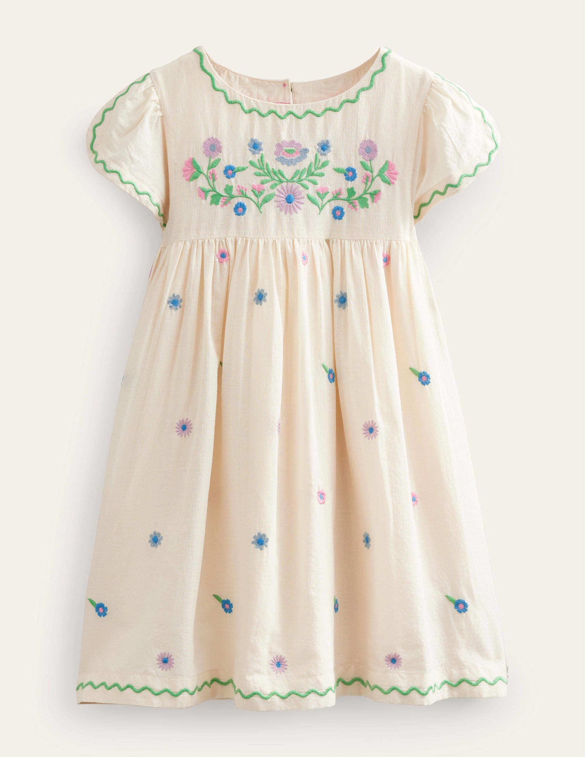 Strukturiertes Kleid mit Stickerei-Vanille - Image 1