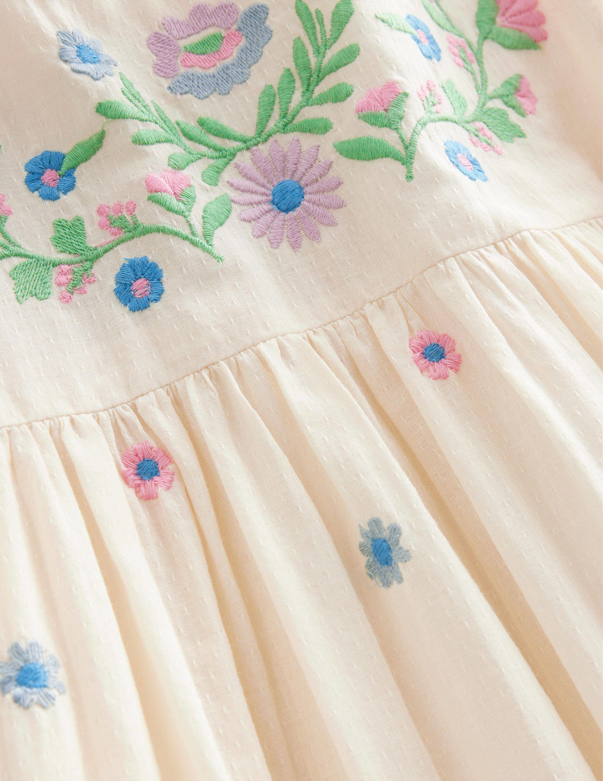 Strukturiertes Kleid mit Stickerei-Vanille - Image 3