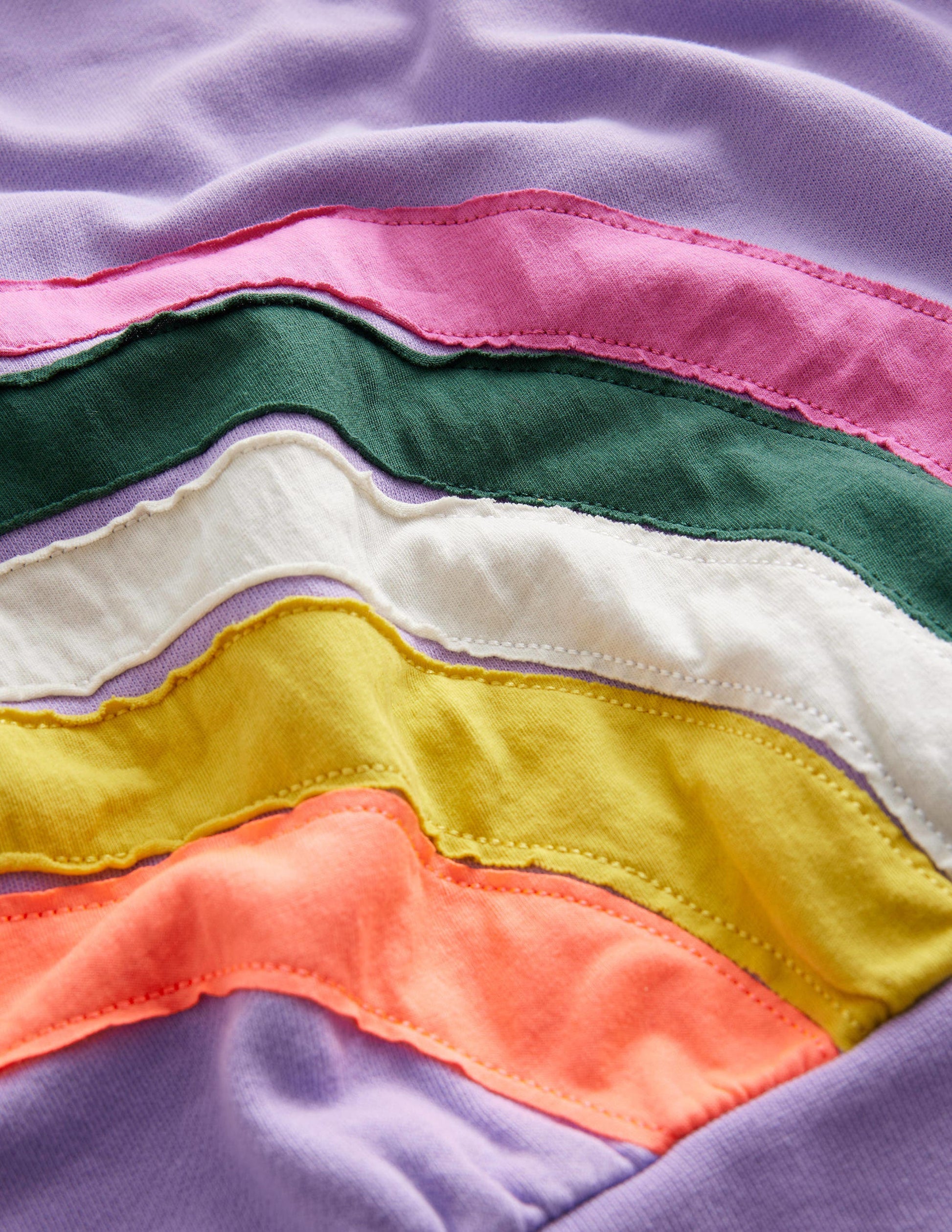 Rainbow Appliqué Sweatshirt-Lavender-3