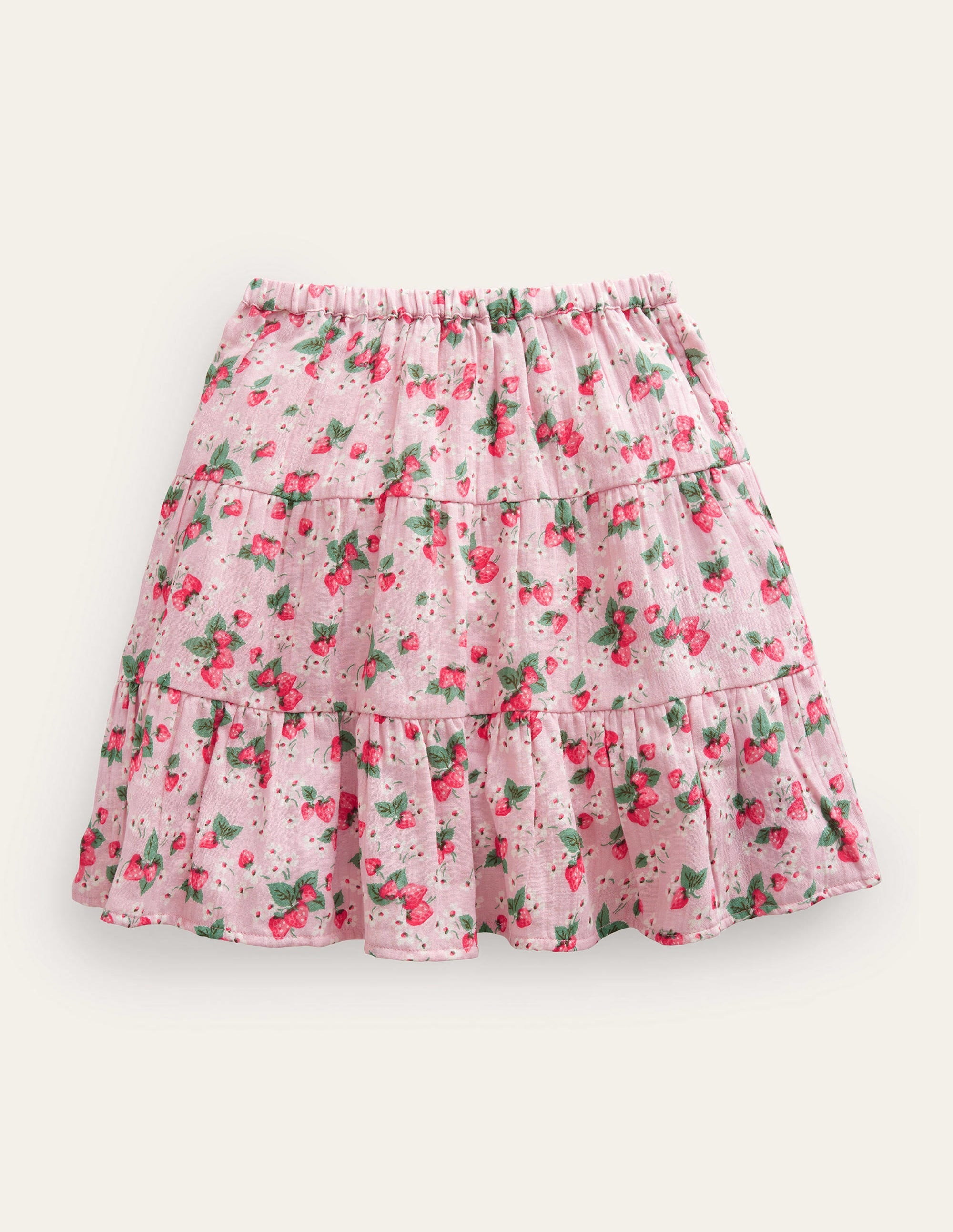 Midirock aus Doppelgewebe-Französisches Rosa, Erdbeeren - Image 2