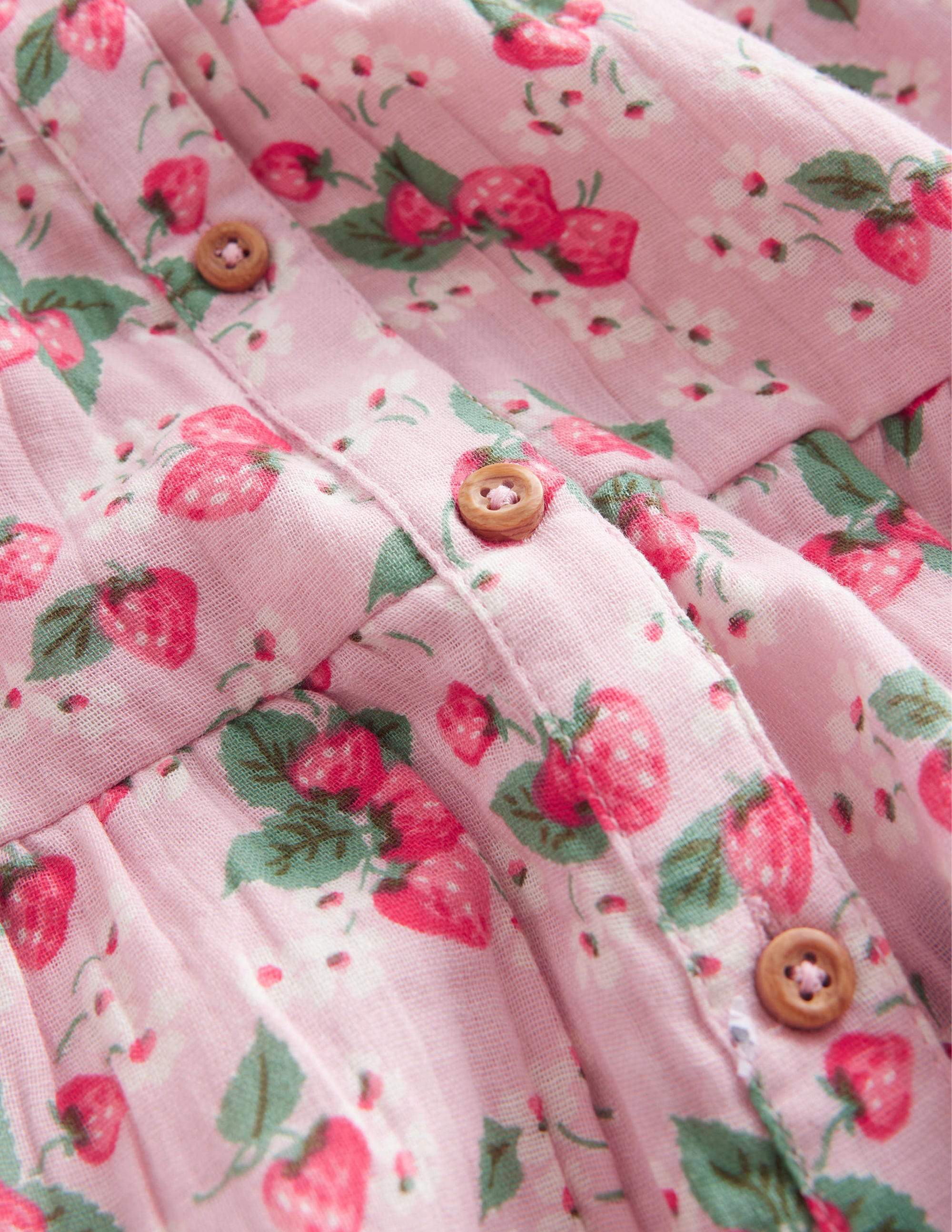 Midirock aus Doppelgewebe-Französisches Rosa, Erdbeeren - Image 3