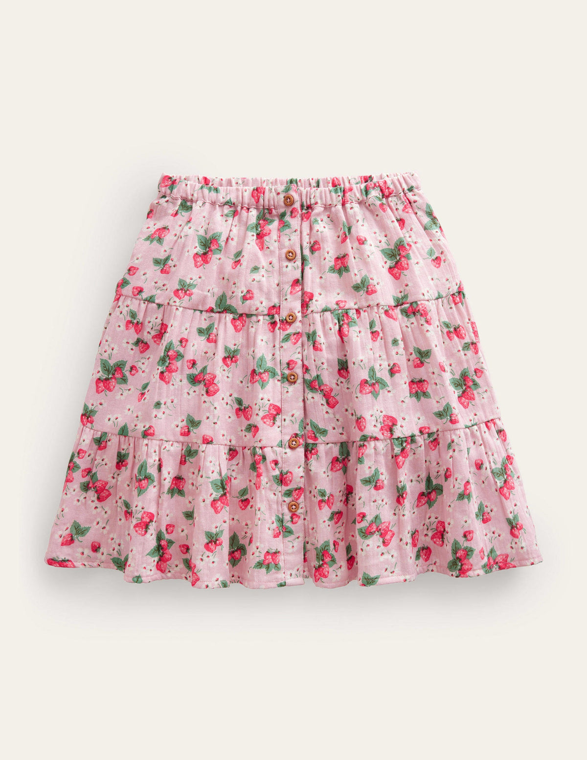 Midirock aus Doppelgewebe-Französisches Rosa, Erdbeeren - Image 1