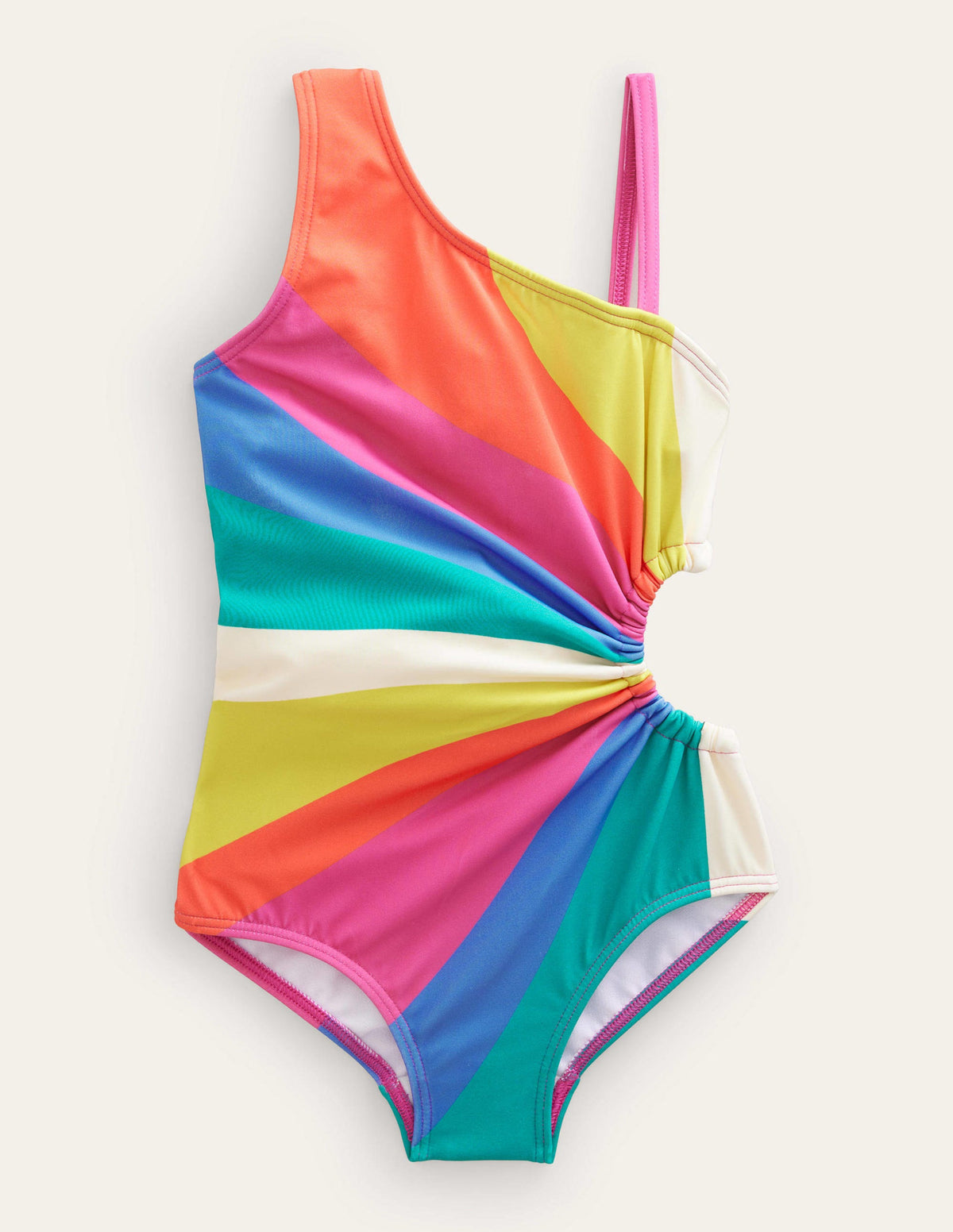 Ruched Cut Out Swimsuit-Multi Wave-1
