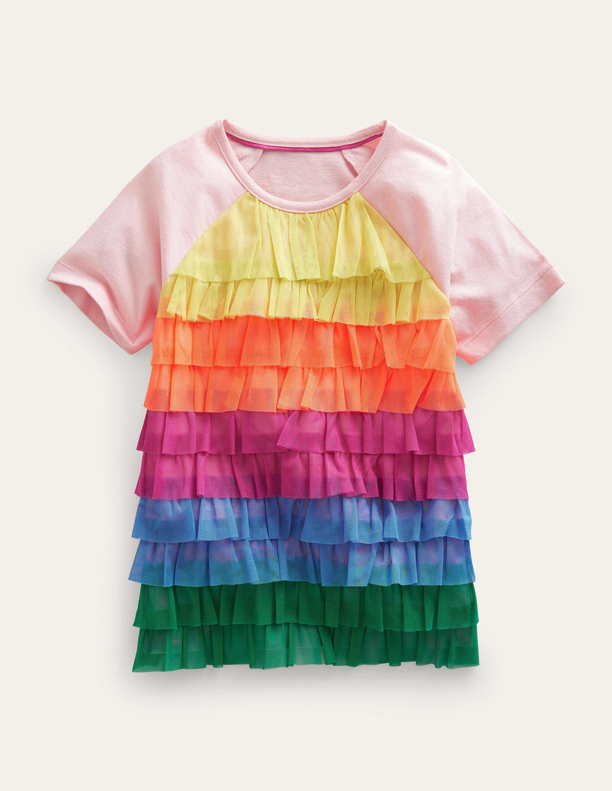 Oberteil mit Tüllrüschen-Bunt-1