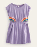 Kleid mit Cut-out-Detail-Nebliges Lavendellila, Regenbogen