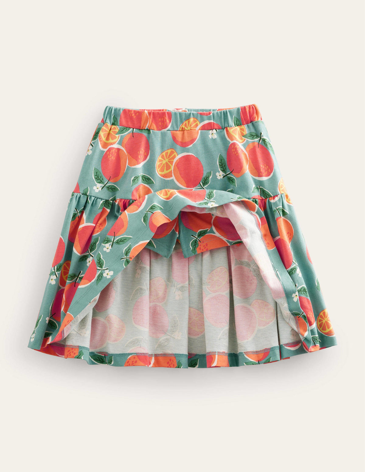 Gestufter Jersey-Skort-Meerblau, Orangen-4