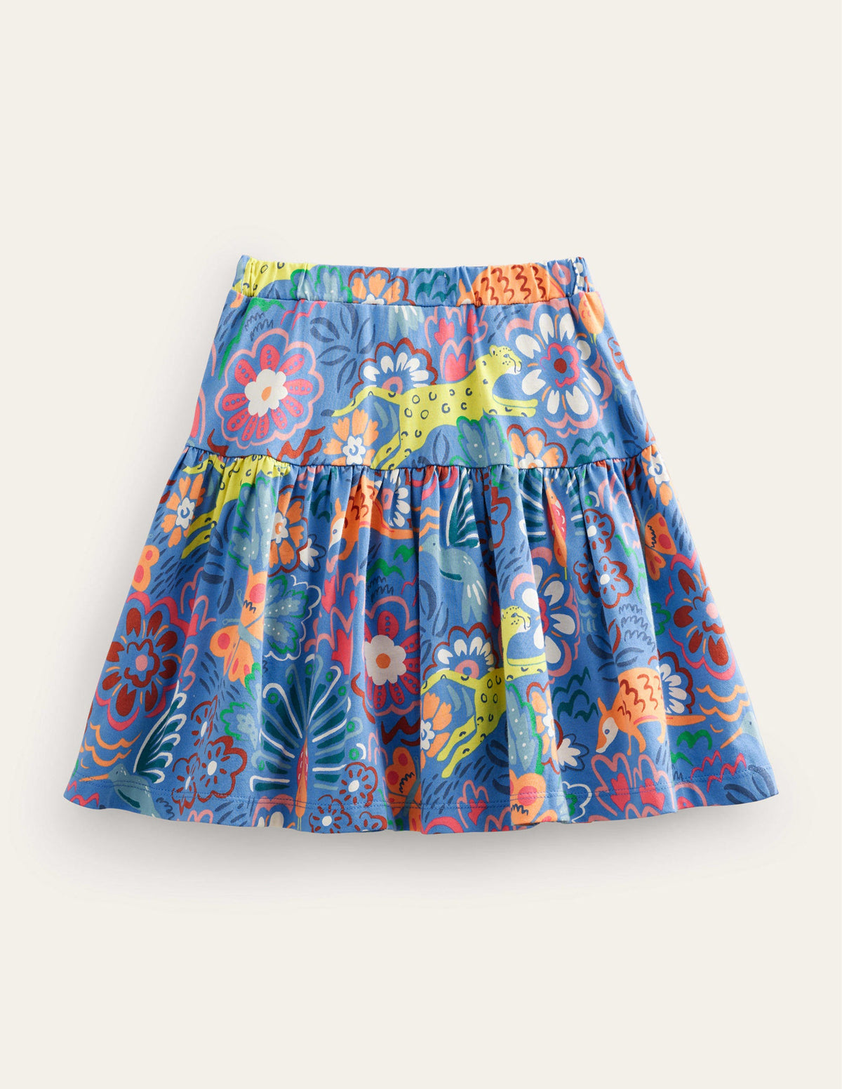 Gestufter Jersey-Skort-Blau, Leopardensafari-2
