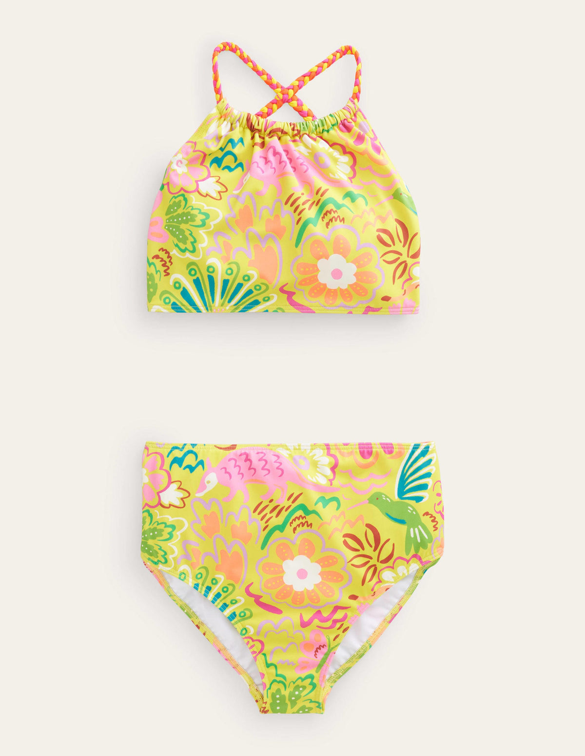 Loopback-Bikini-Naturweiß/Gelb, Blumen/Tiere - Image 1