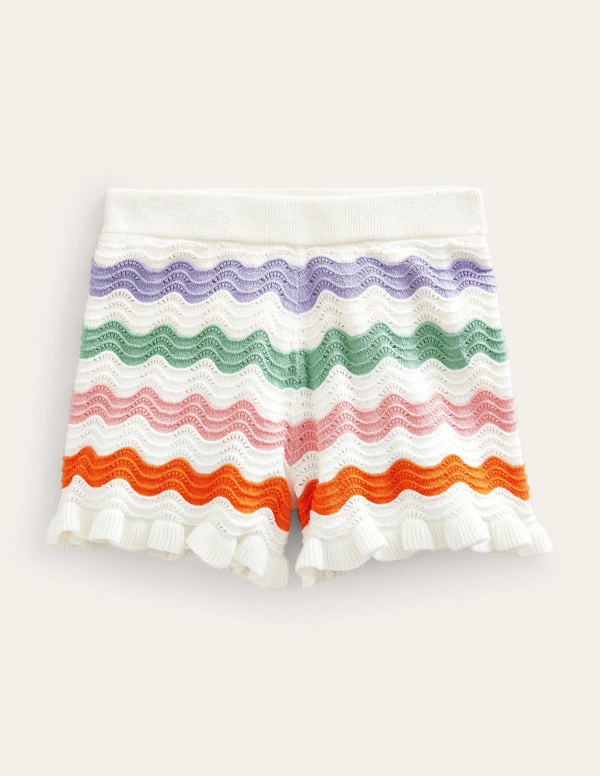 Strickshorts mit Rüschen-Bunt, Regenbogen - Image 1