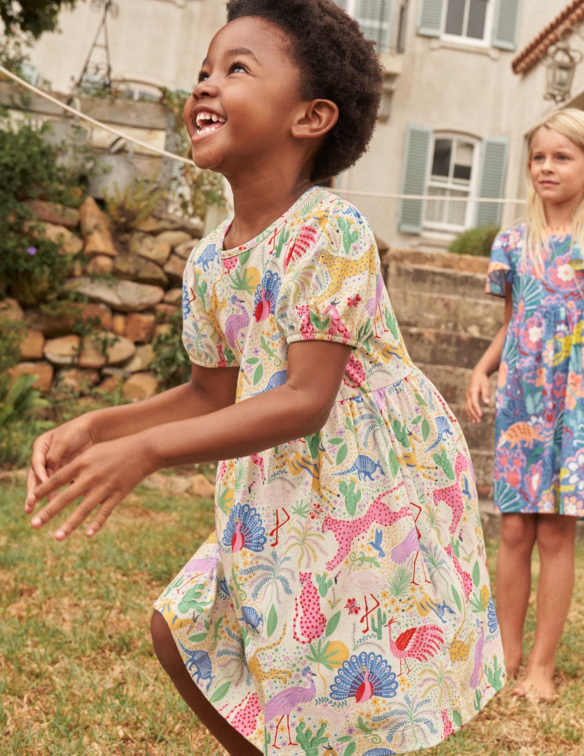 Puff Sleeve Dress-Multi Desert-4