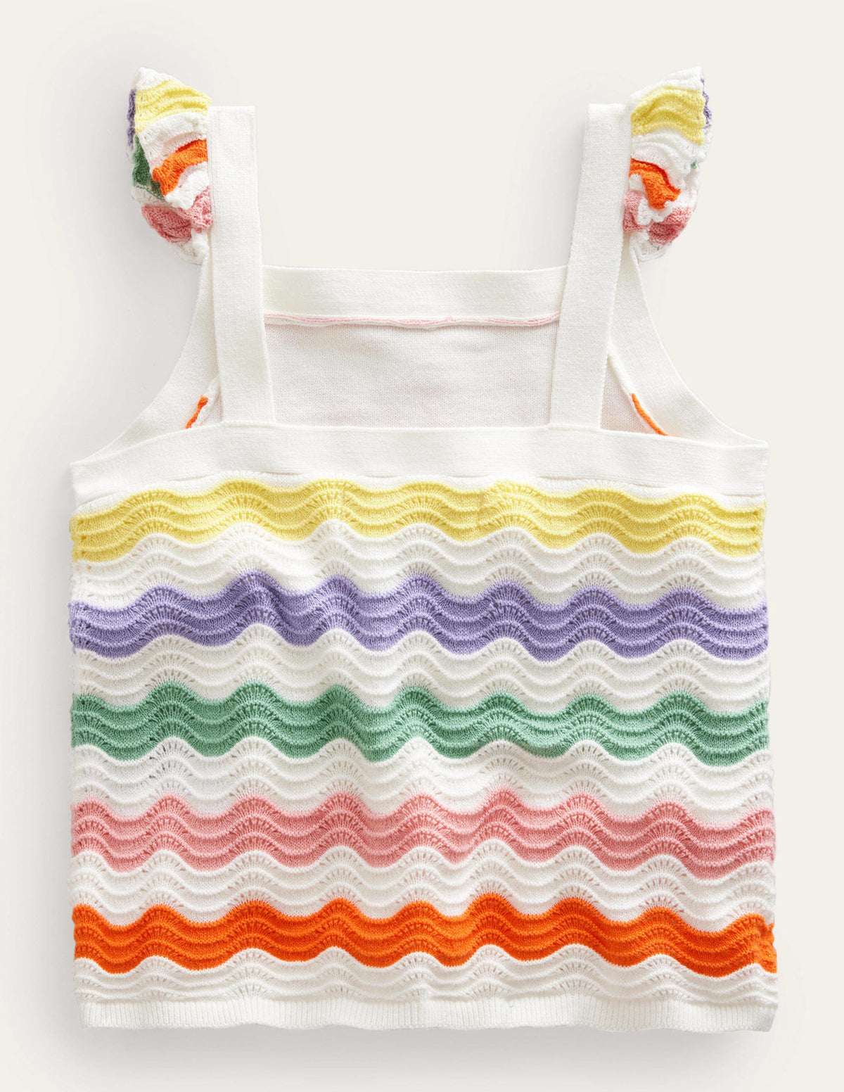 Träger-Strickshirt mit Rüschen-Bunt Gestreift-2