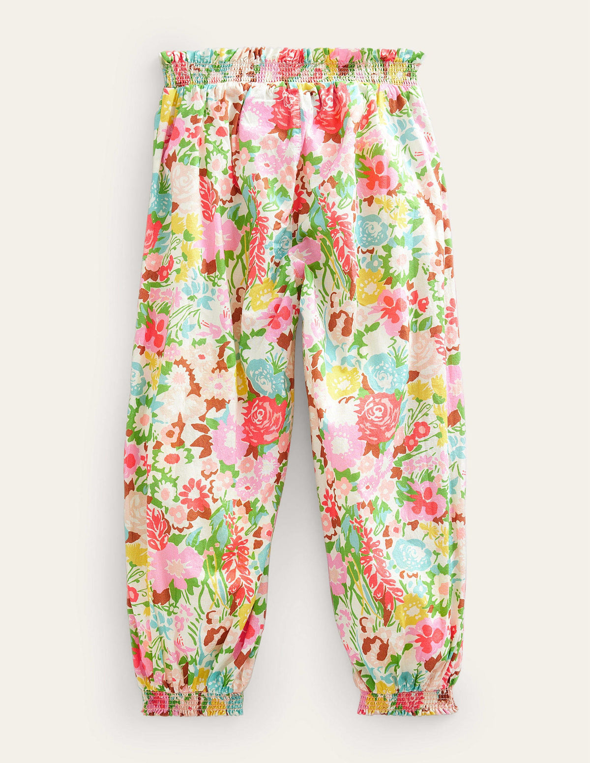 Freizeithose mit Bündchen-Bunt, Gemaltes Blumenmuster - Image 2