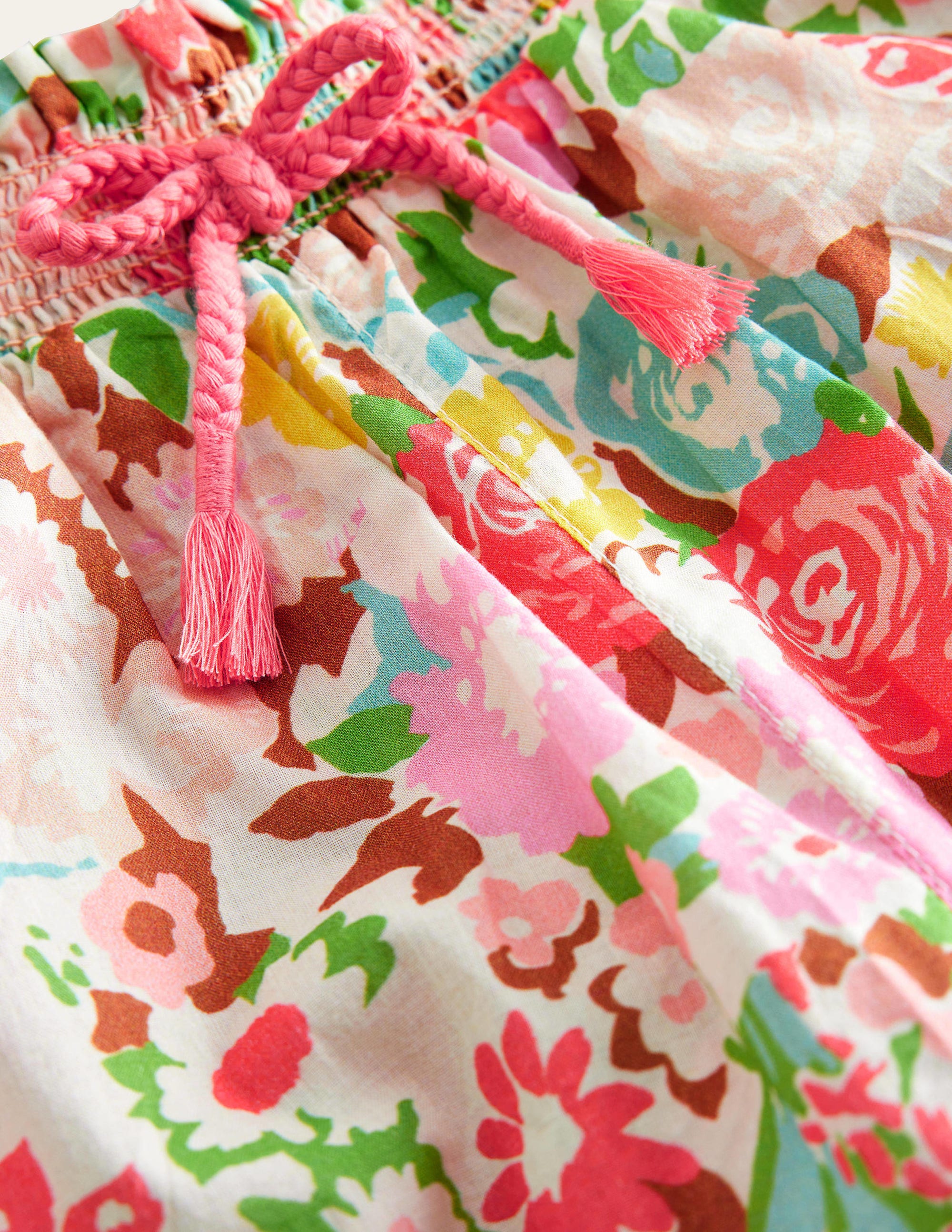 Freizeithose mit Bündchen-Bunt, Gemaltes Blumenmuster - Image 3