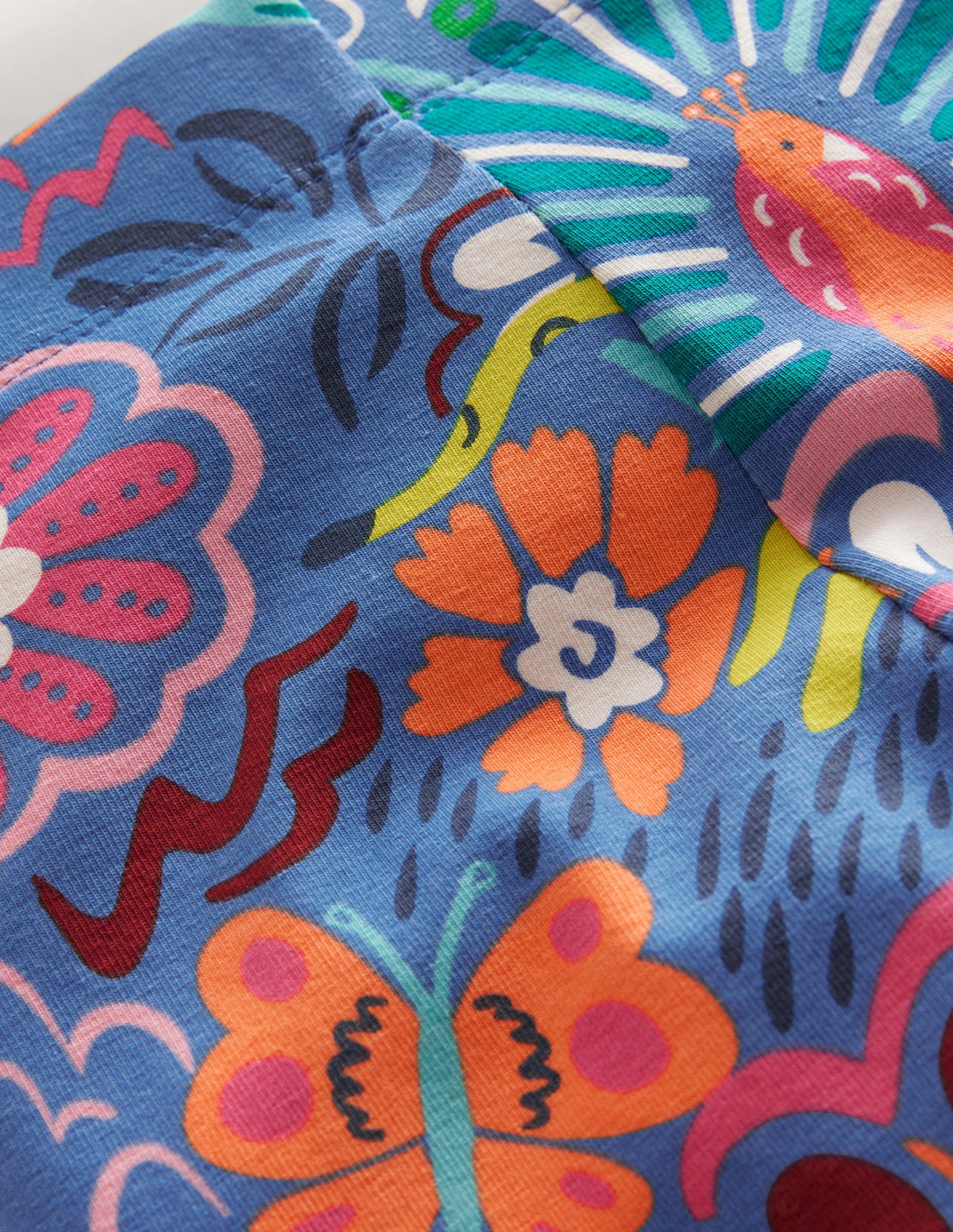 Legging court fun-Motif floral bleu élisabéthain - Image 3