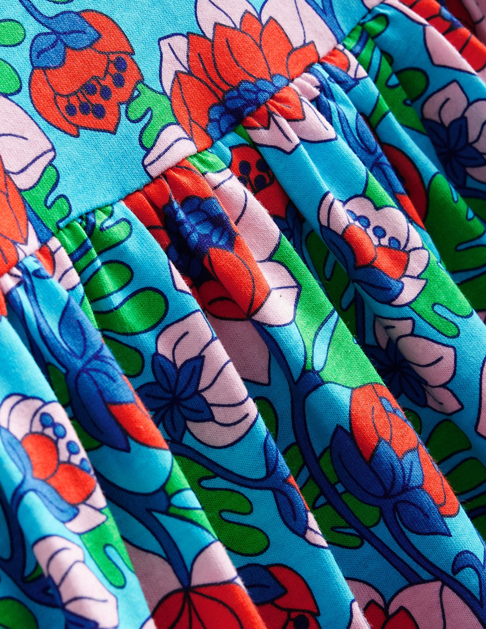 Fun Dress and Legging Set-Aqua Blue Poppies - Image 3