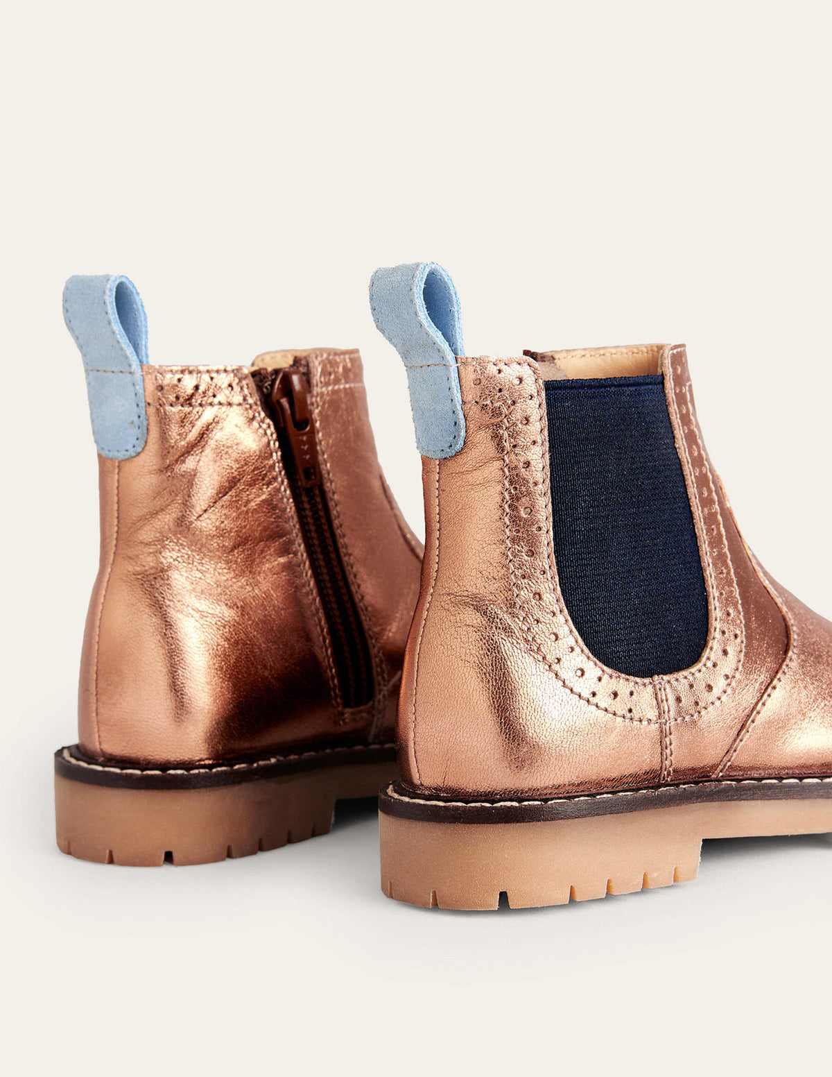Chelsea-Stiefel aus Leder-Klassische Bronze-3