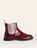 Chelsea-Stiefel aus Leder-Burgunderrotes Lackleder