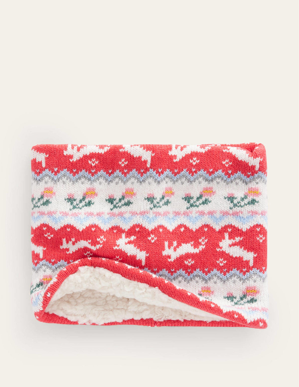 Fair-Isle-Strick-Snood-Zuckerwattenrosa - Image 2