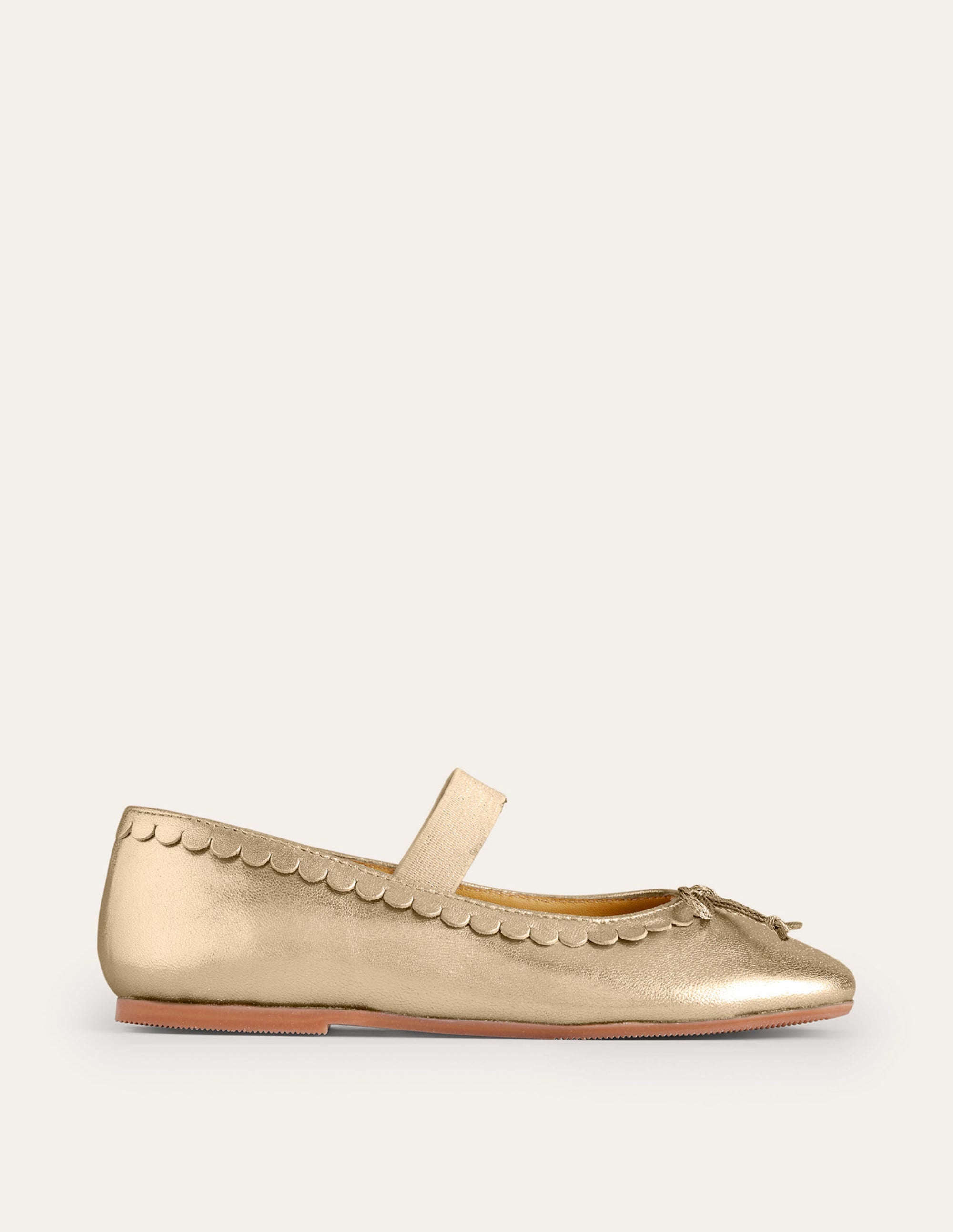 Ballerinas aus Leder-Antikes Messing - Image 1