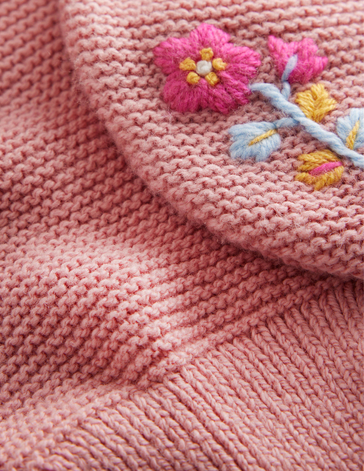 Écharpe en maille-Rose français-3