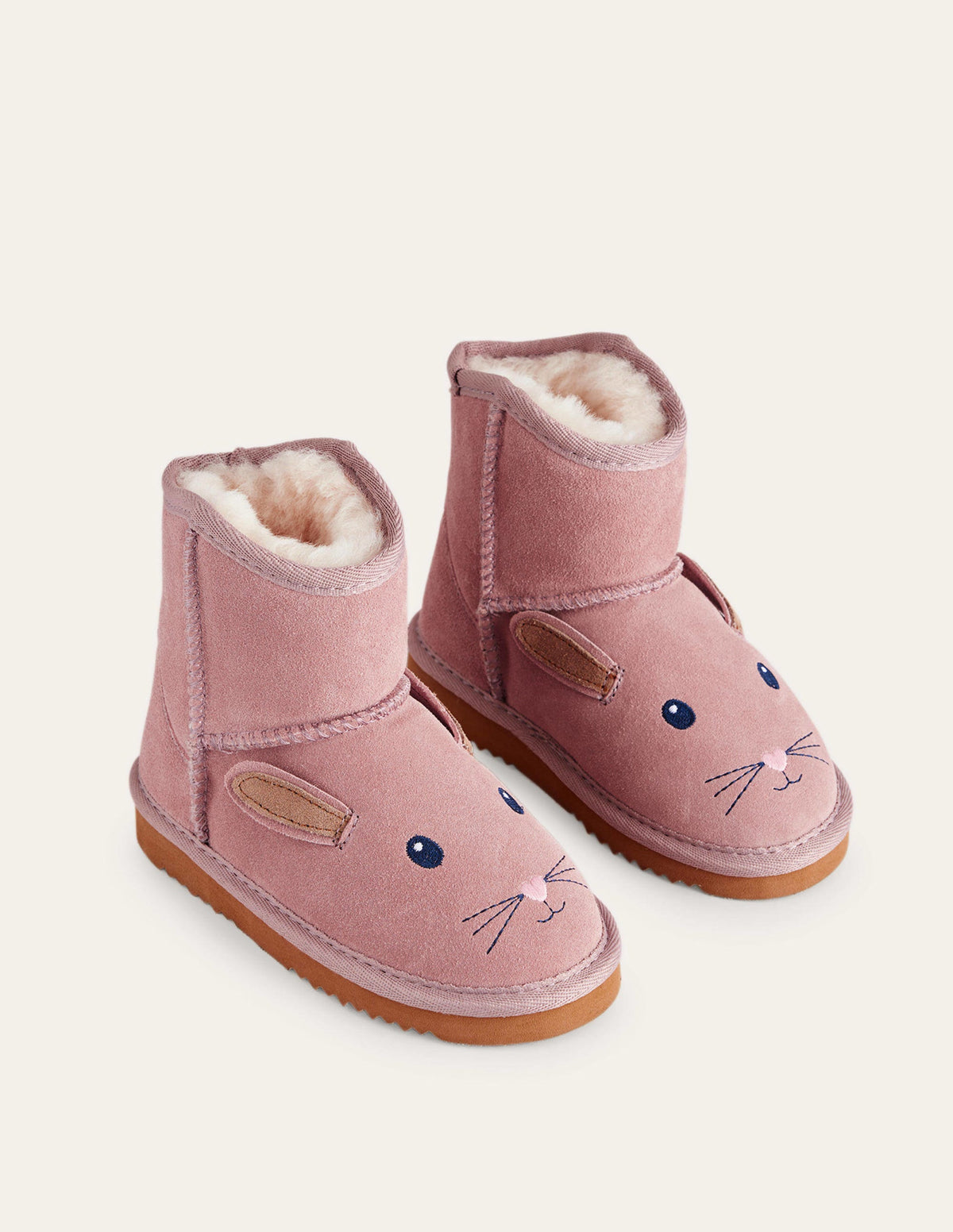 Novelty Schafsfell-Stiefel-Vintage Rosa - Image 2