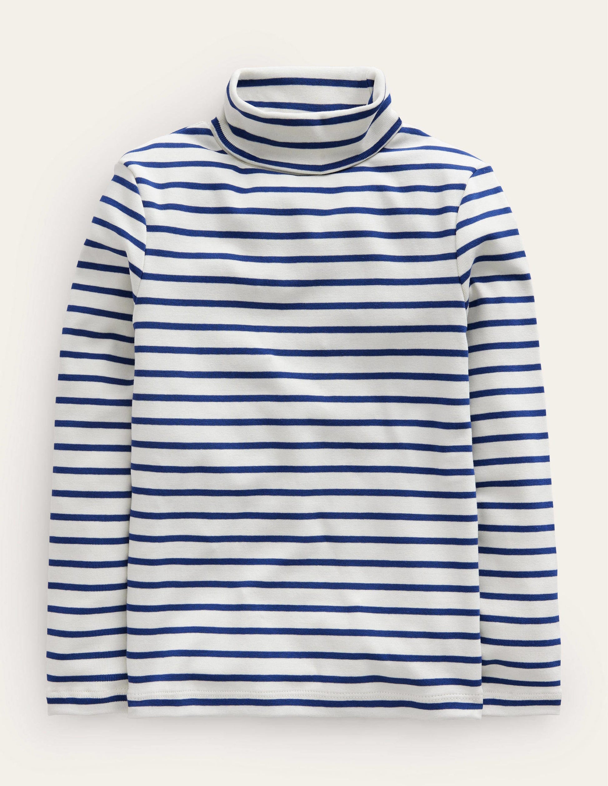Superweiches Oberteil mit Rollkragen-Black/Ivory Stripe-1
