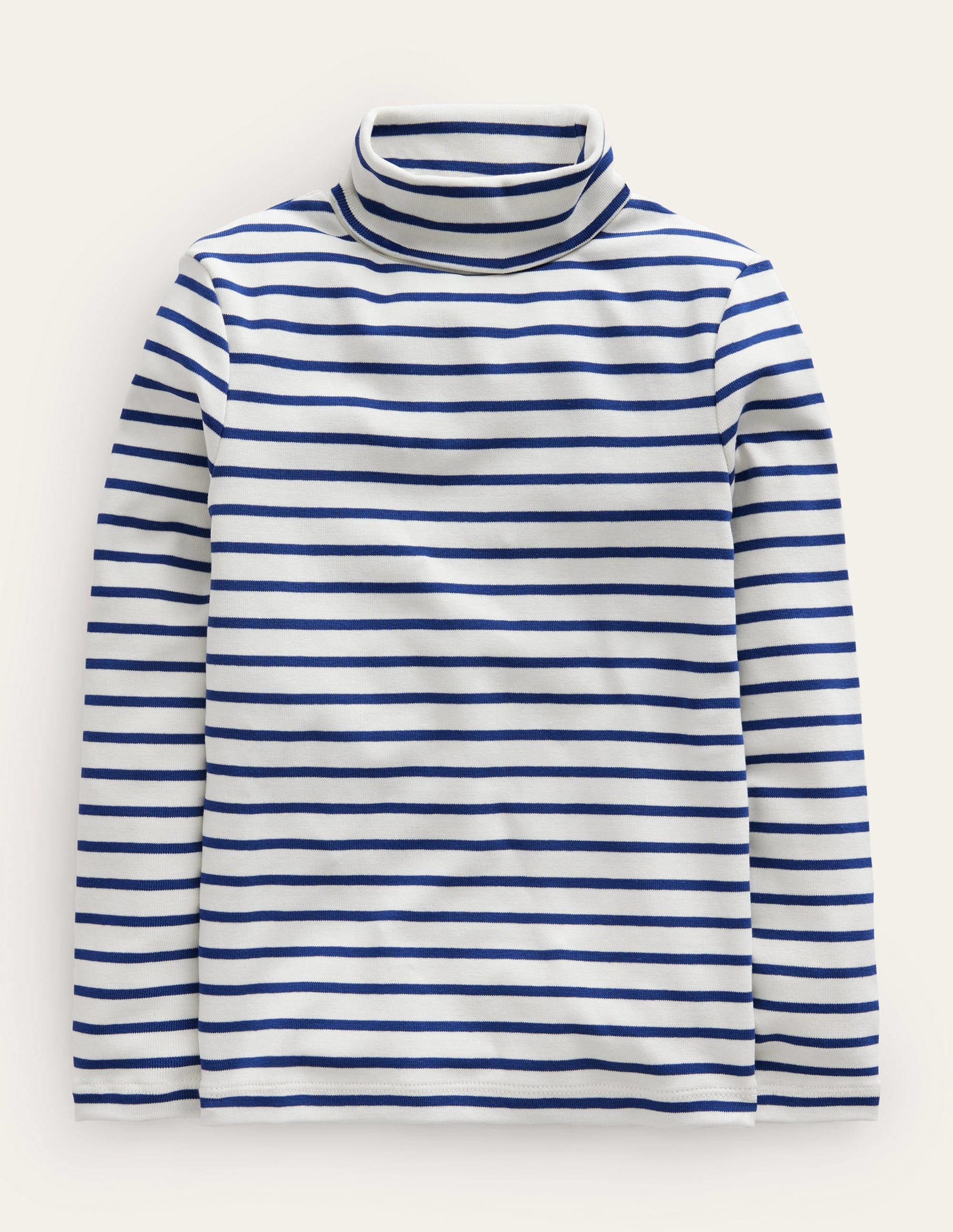 Superweiches Oberteil mit Rollkragen-Black/Ivory Stripe - Image 1