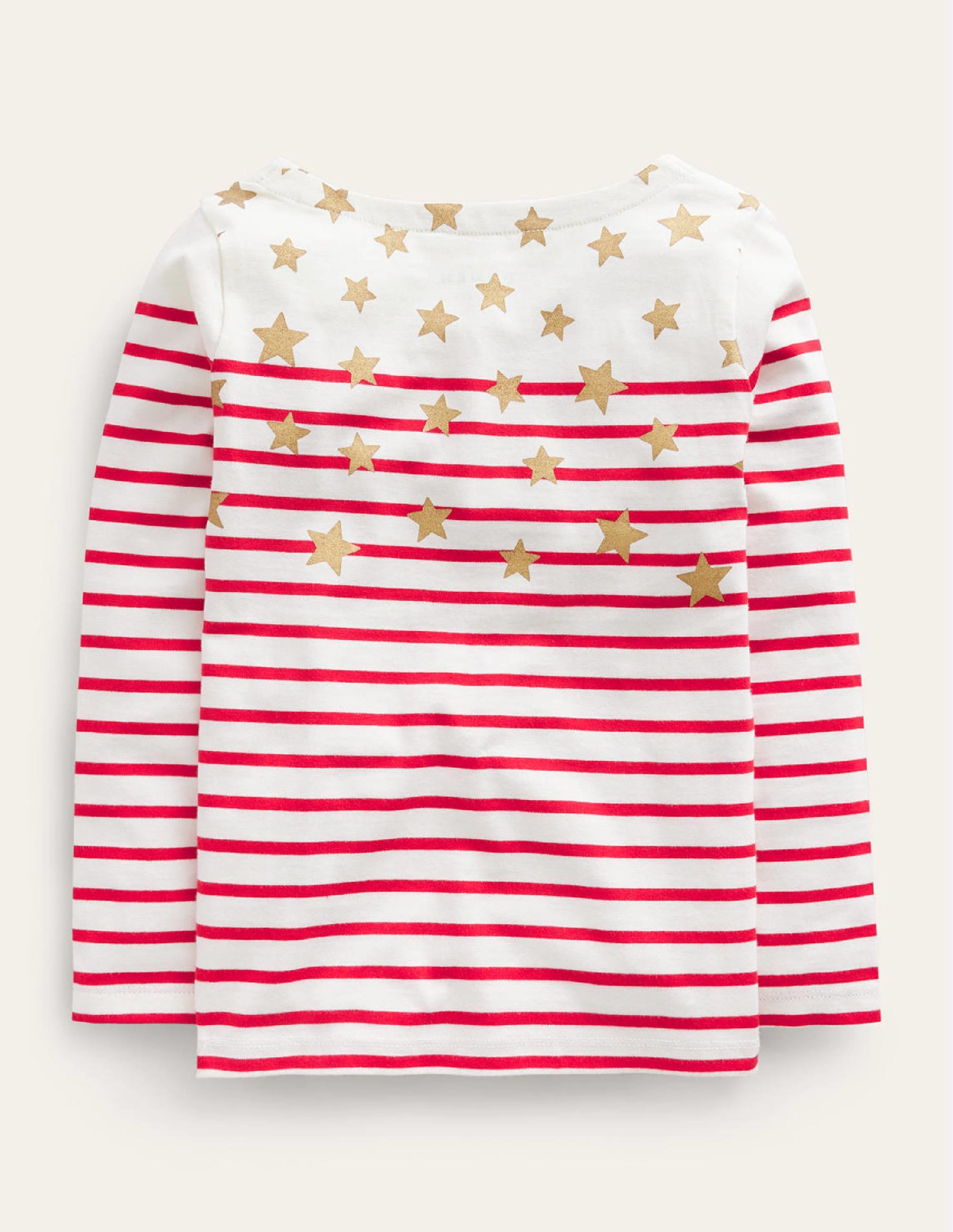 Lustiges Bretonshirt-Rockabilly-Rot/Naturweiß Sterne - Image 2
